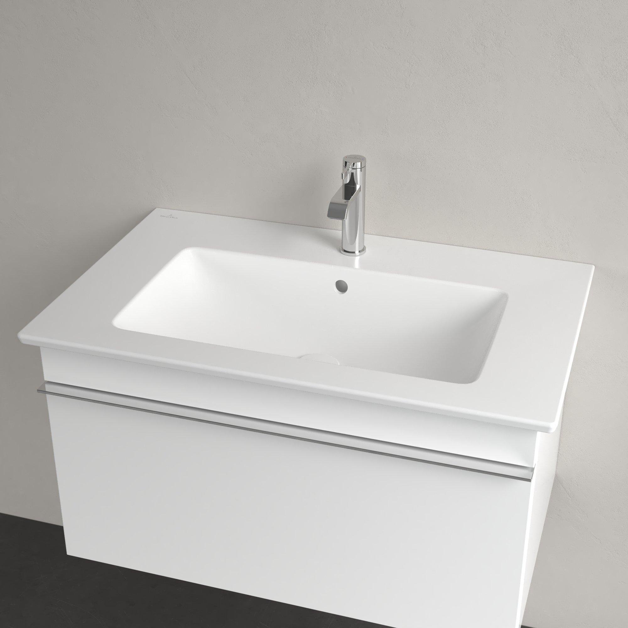 Villeroy & Boch Venticello meubelwastafel - 1 kraangat doorgestoken 80x50cm - (geschikt voor 3 kr.gaten) met overloop stone white - 41048LRW - Afbeelding 10