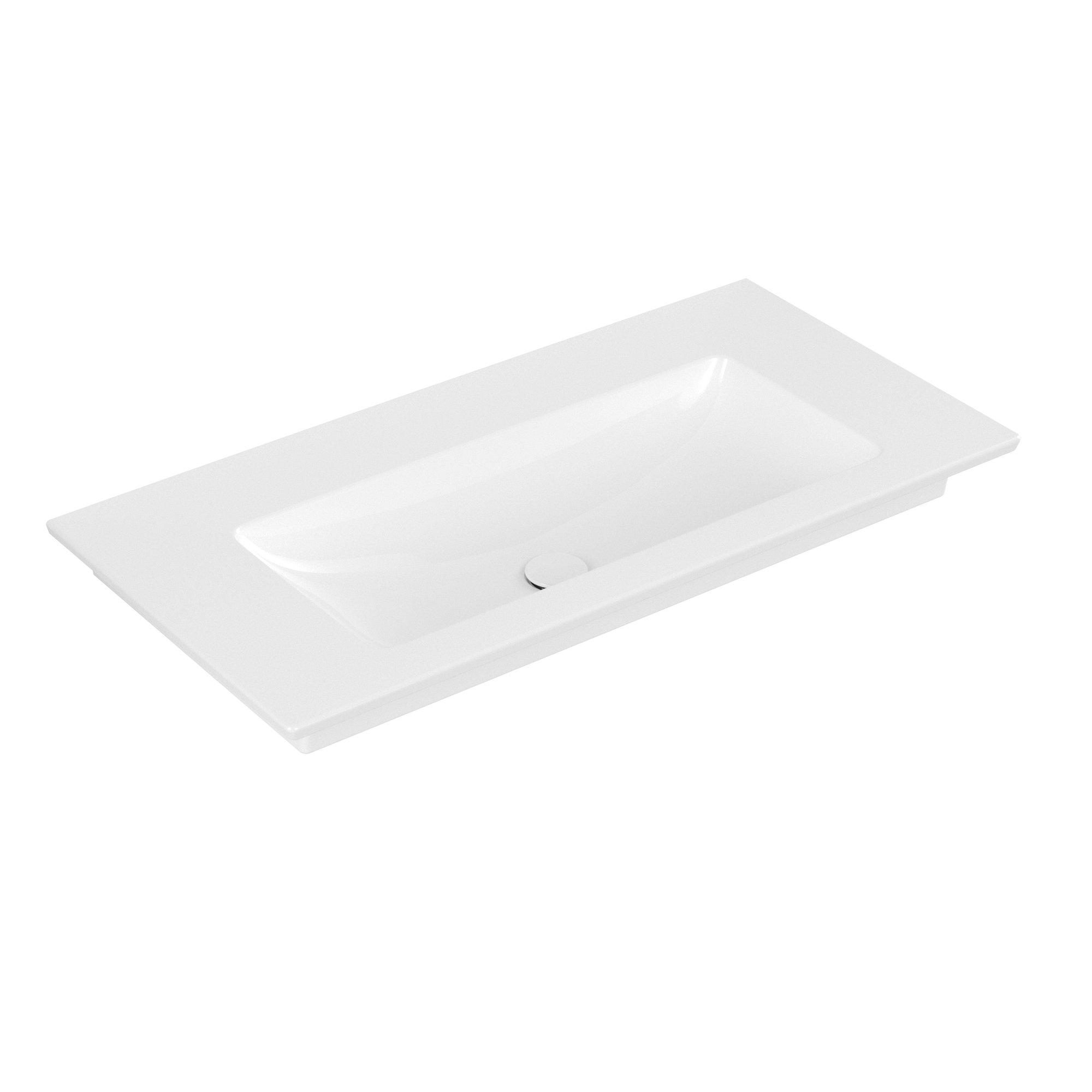 Villeroy & Boch Venticello Meubelwastafel - wasbak midden zonder kraangat - 100x50cm - overloop - ceramic - wit - 4104AJR1