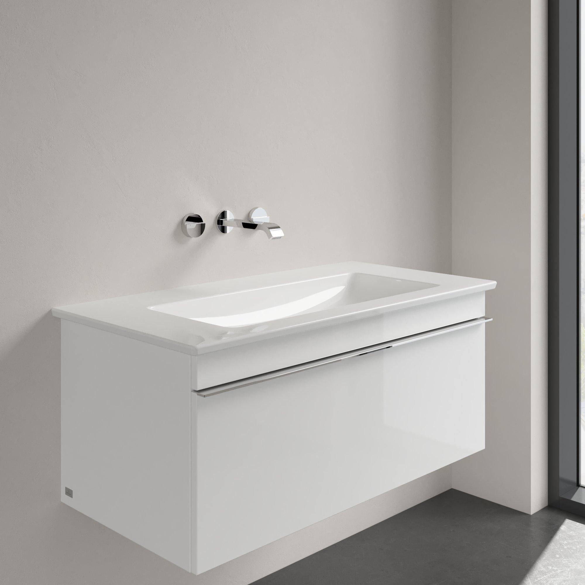 Villeroy & Boch Venticello Meubelwastafel - wasbak midden zonder kraangat - 100x50cm - overloop - ceramic - wit - 4104AJR1 - Afbeelding 3