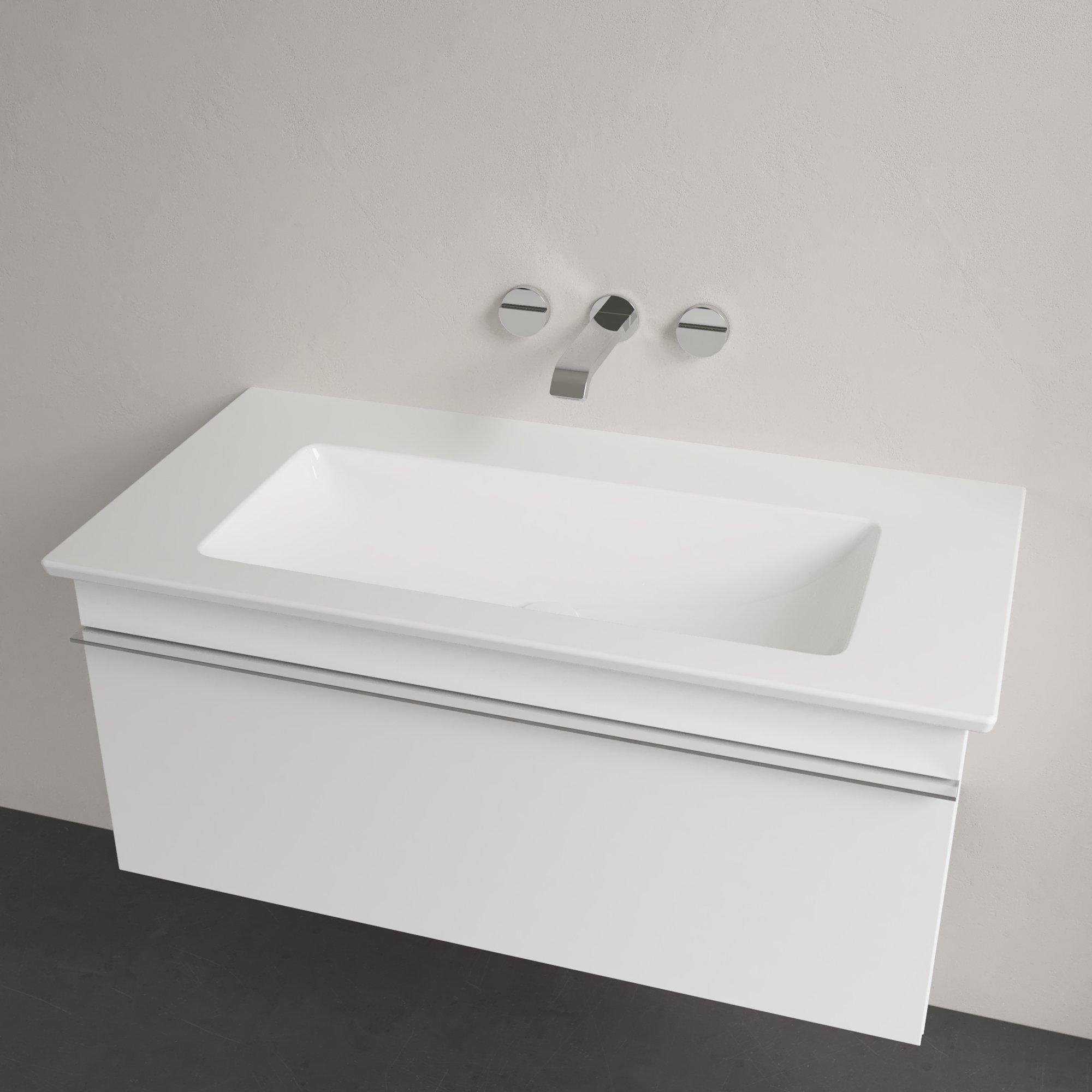 Villeroy & Boch Venticello Meubelwastafel - wasbak midden zonder kraangat - 100x50cm - overloop - ceramic - wit - 4104AJR1 - Afbeelding 4