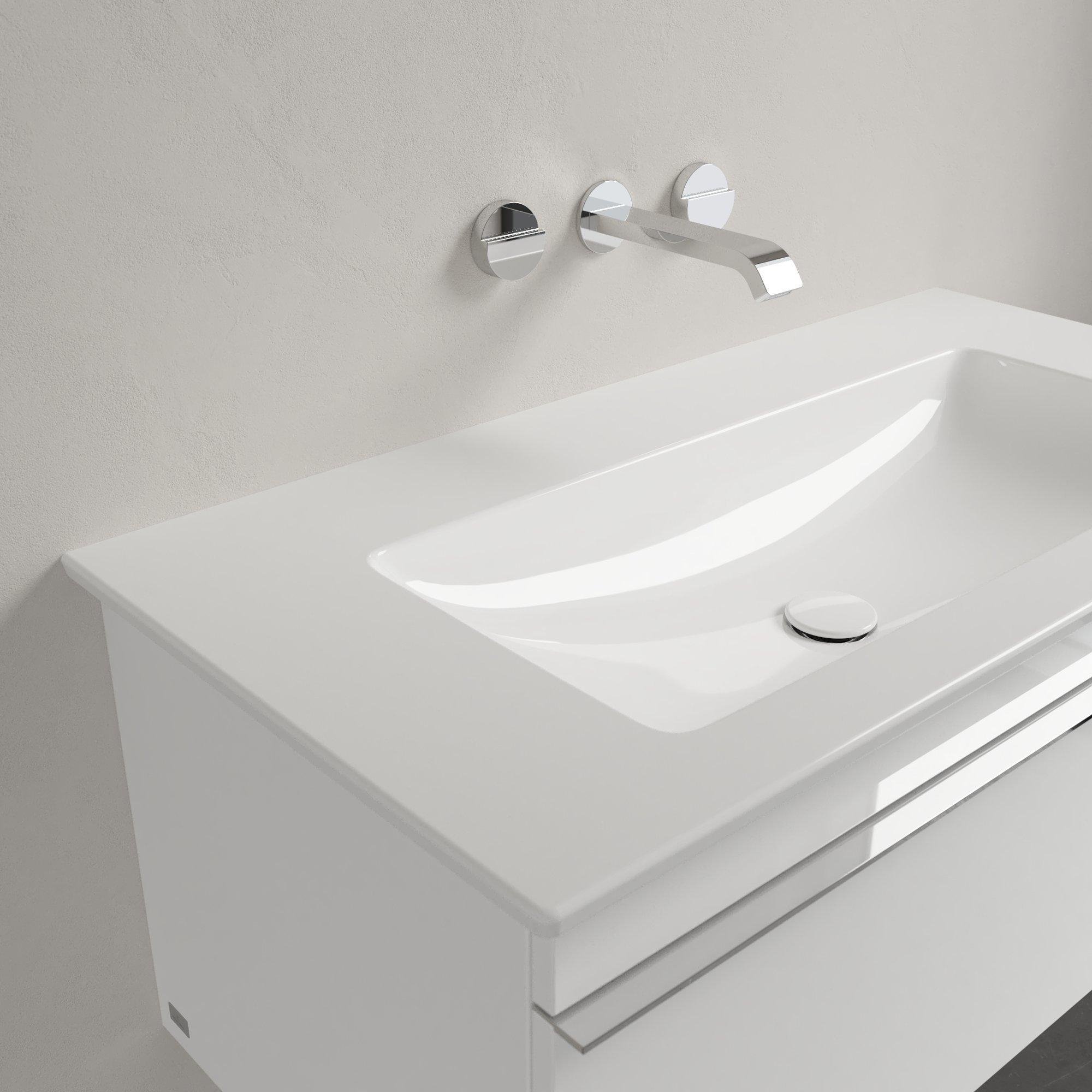 Villeroy & Boch Venticello Meubelwastafel - wasbak midden zonder kraangat - 100x50cm - overloop - ceramic - wit - 4104AJR1 - Afbeelding 6
