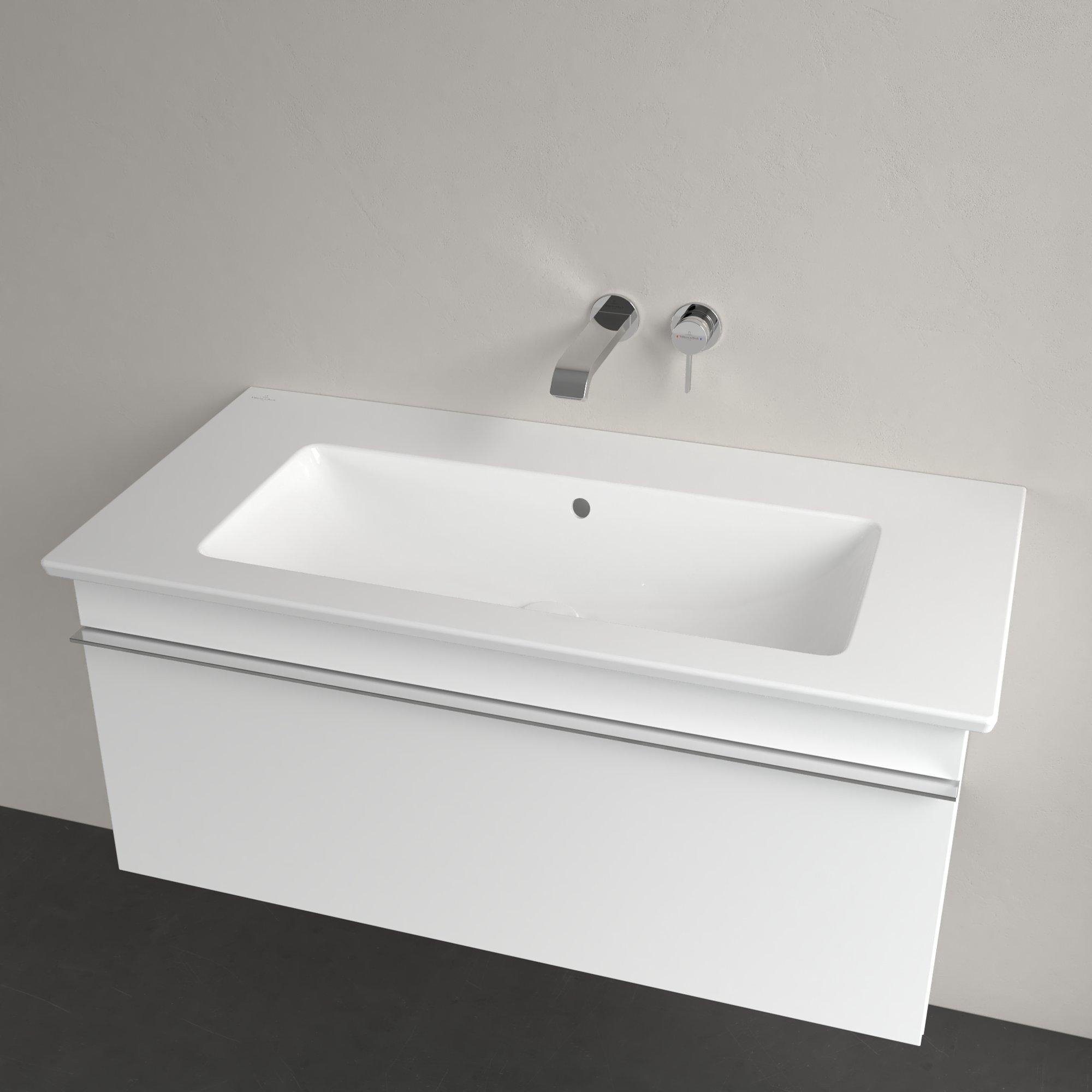 Villeroy & Boch Venticello Meubelwastafel - wasbak midden zonder kraangat - 100x50cm - overloop - ceramic - wit - 4104AJR1 - Afbeelding 9