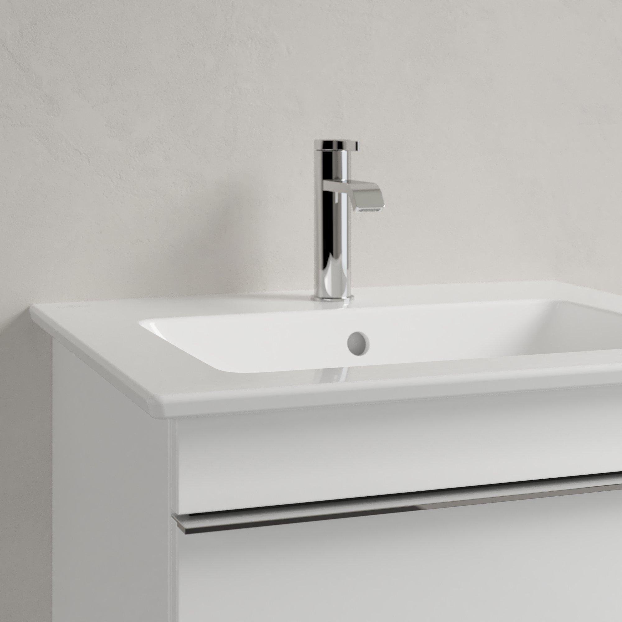 Villeroy & Boch Venticello wastafel - met 1 kraangat 60x50cm - (geschikt voor 3 kraangaten) met overloop ceramic + wit - 412460r1 - Afbeelding 7