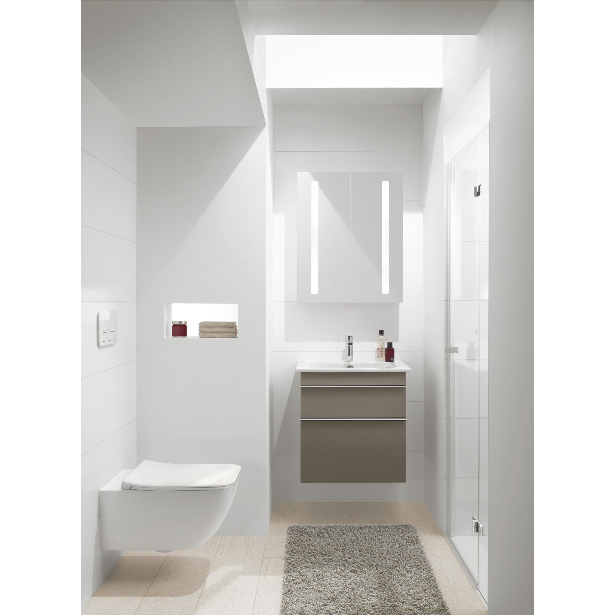 Villeroy & Boch Venticello wastafel - met 1 kraangat 60x50cm - (geschikt voor 3 kraangaten) met overloop ceramic + wit - 412460r1 - Afbeelding 9