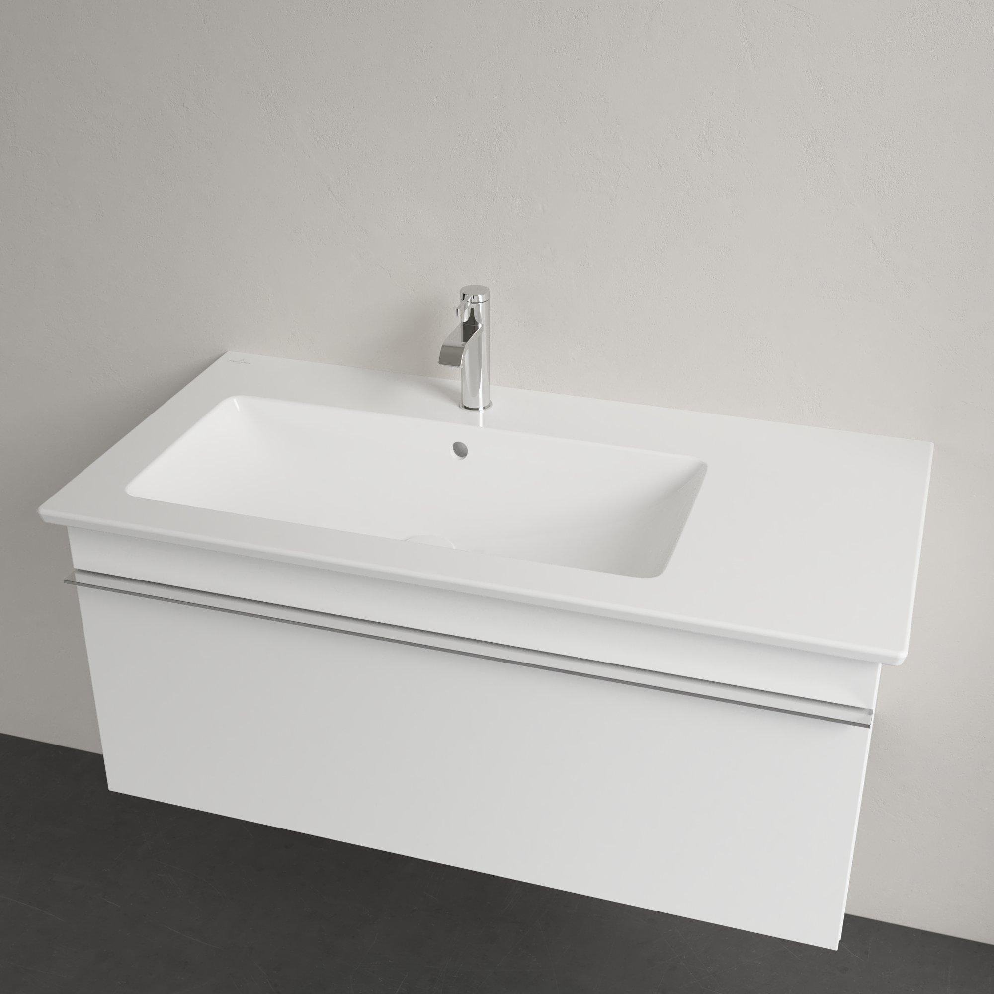 Villeroy & Boch Venticello Meubelwastafel - wasbak links - 1 kraangat - 100x50cm - geschikt voor 3 kraangaten - overloop - ceramic+ - wit - 4134l1r1 - Afbeelding 6