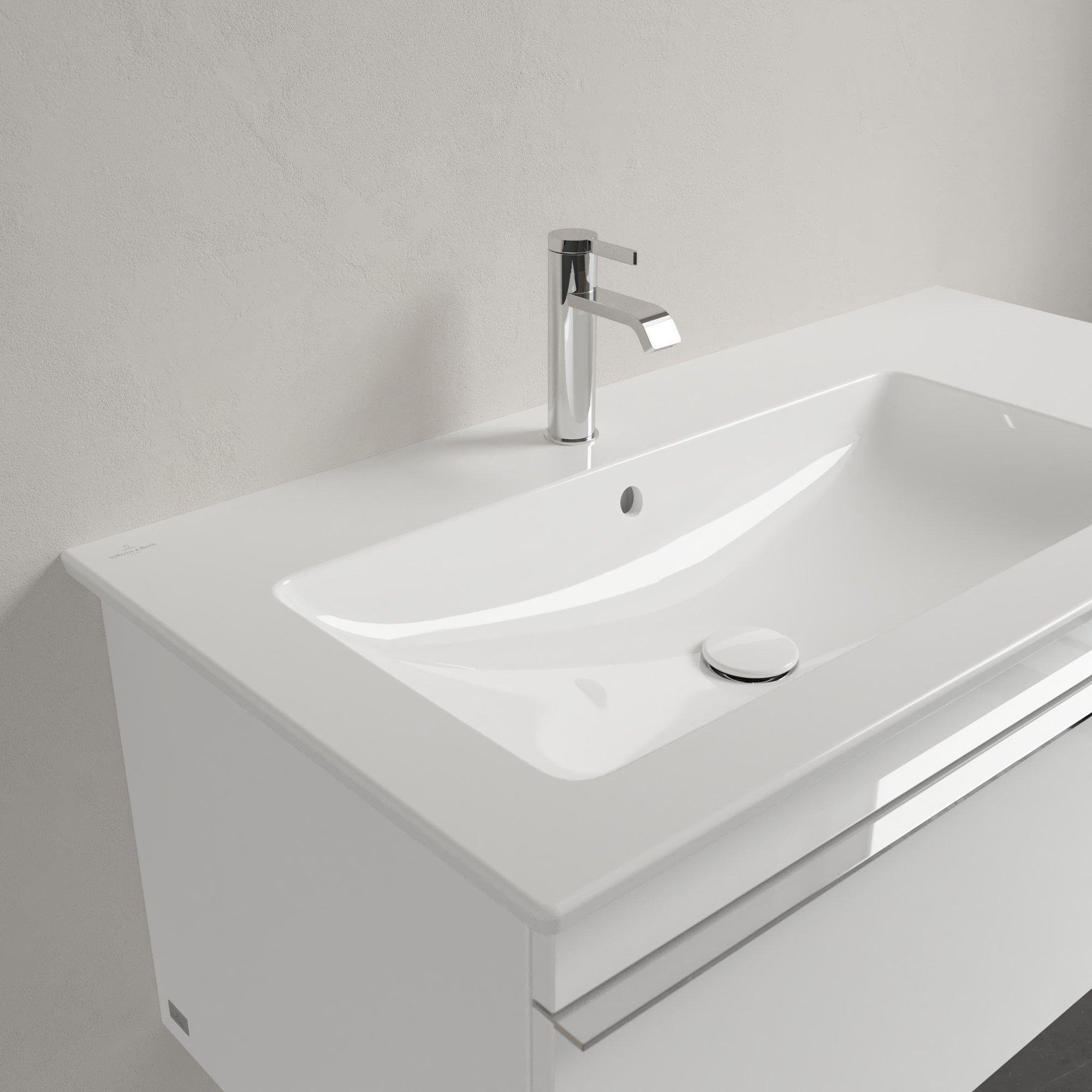 Villeroy & Boch Venticello Meubelwastafel - wasbak links - 1 kraangat - 100x50cm - geschikt voor 3 kraangaten - overloop - ceramic+ - wit - 4134l1r1 - Afbeelding 8