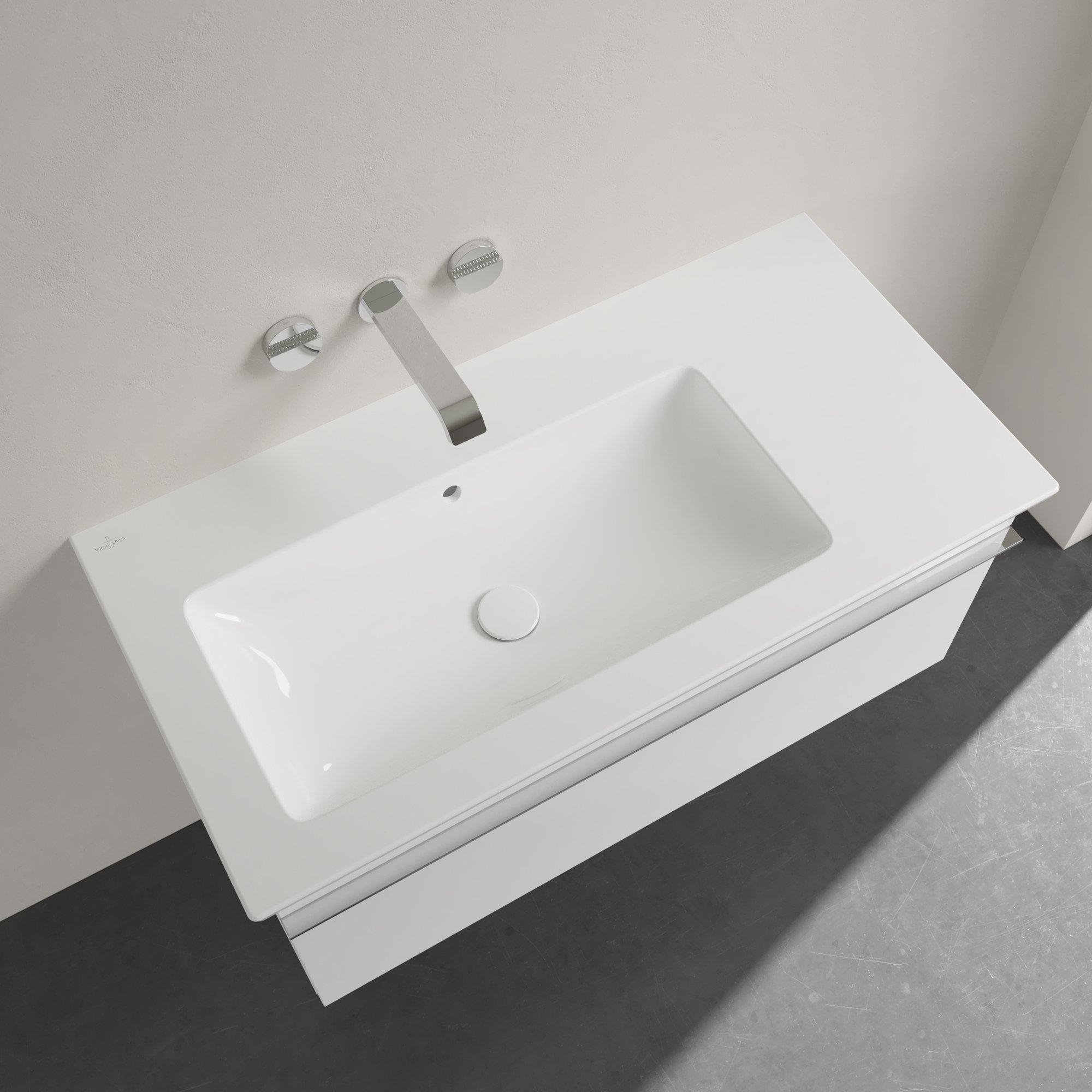 Villeroy & Boch Venticello Meubelwastafel - wasbak links zonder kraangat - 100x50cm - overloop - wit - 4134l301 - Afbeelding 4