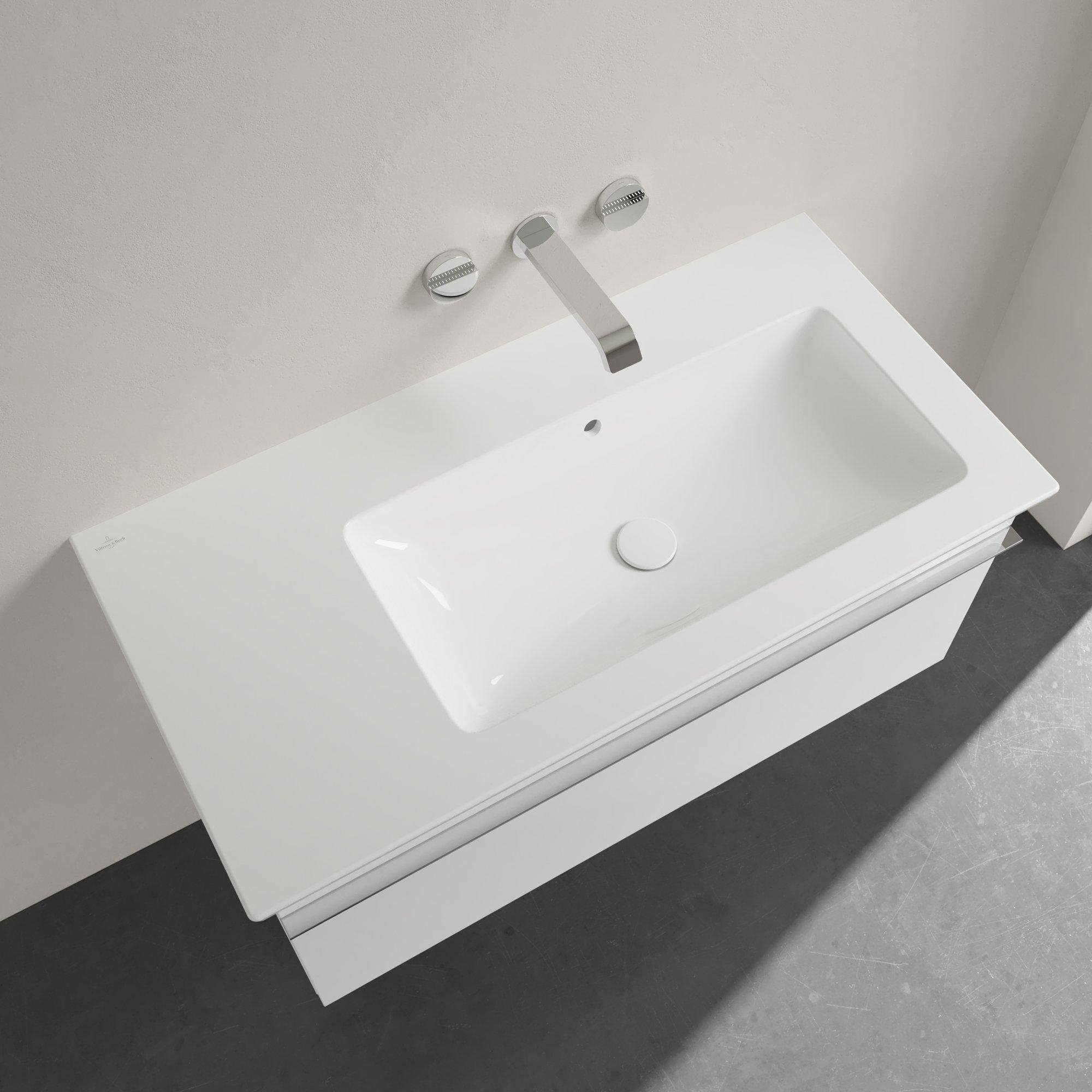Villeroy & Boch Venticello Meubelwastafel - wasbak rechts zonder kraangat - 100x50cm - overloop - wit - 4134R301 - Afbeelding 4