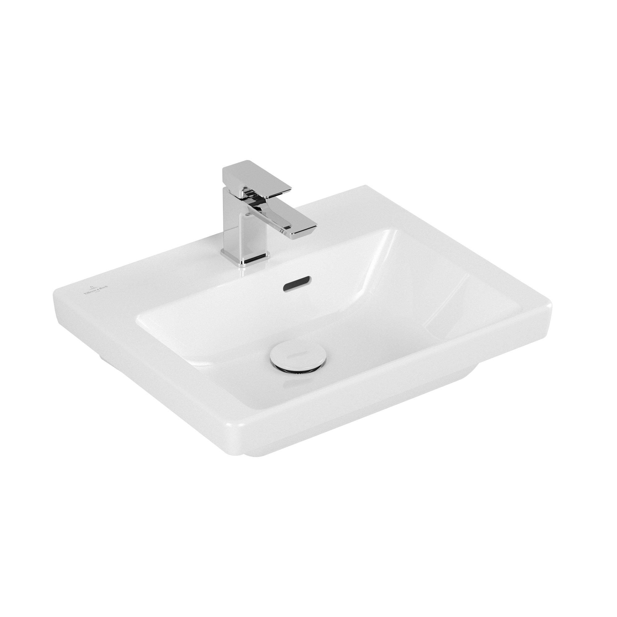 Villeroy & Boch Subway 3.0 fontein 50x40x14.5cm - met 1 kraangat en overloopgat Wit Ceramic+ - 437050R1