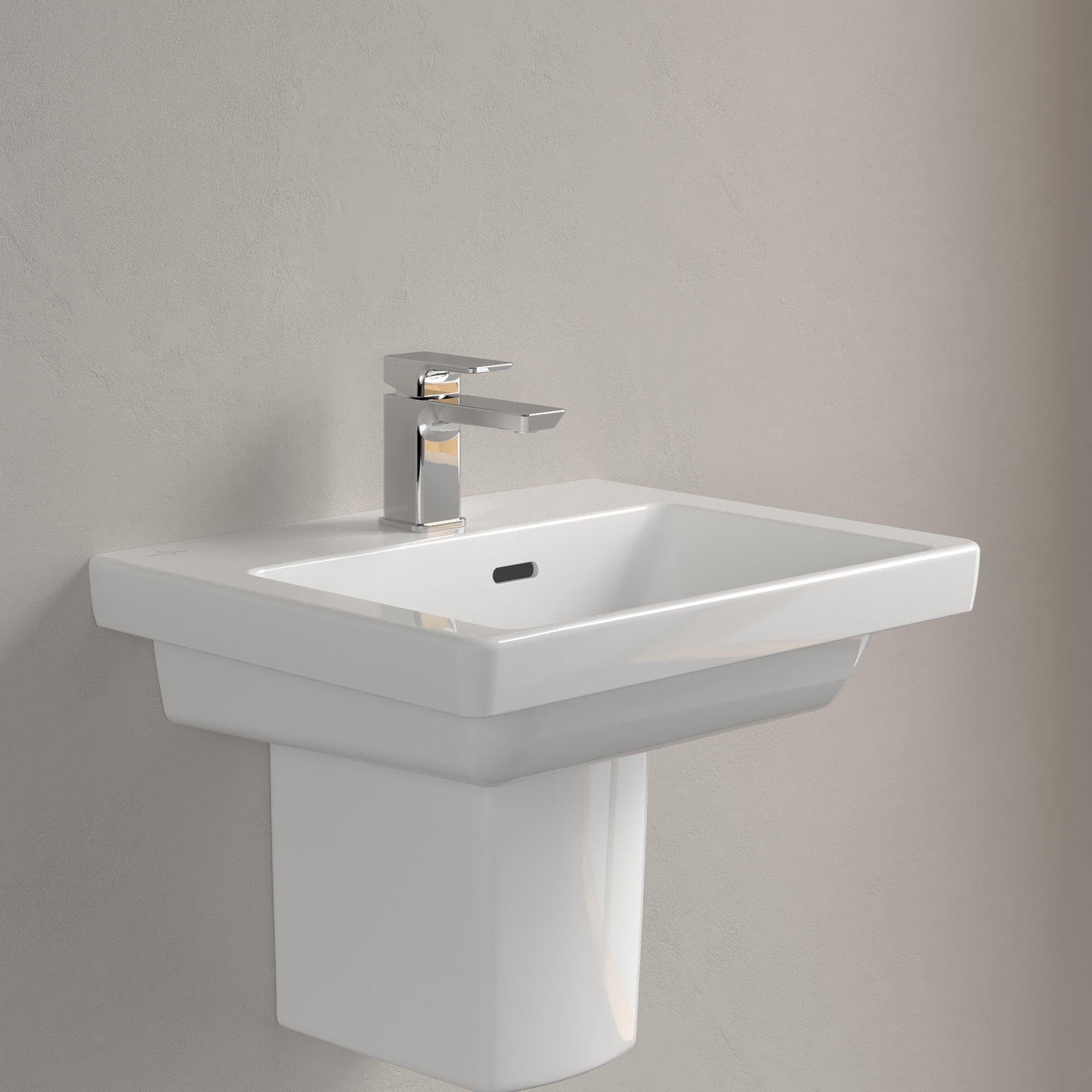 Villeroy & Boch Subway 3.0 fontein 50x40x14.5cm - met 1 kraangat en overloopgat Wit Ceramic+ - 437050R1 - Afbeelding 3