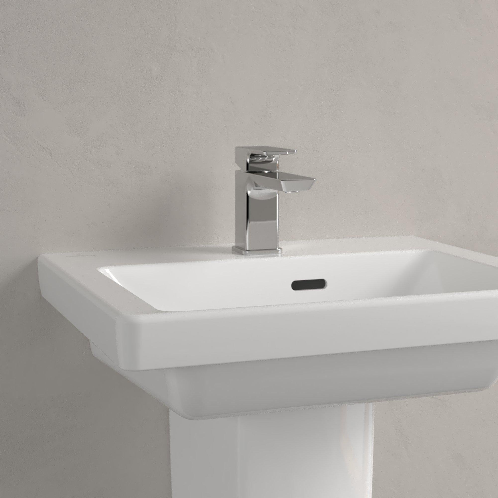 Villeroy & Boch Subway 3.0 fontein 50x40x14.5cm - met 1 kraangat en overloopgat Wit Ceramic+ - 437050R1 - Afbeelding 7