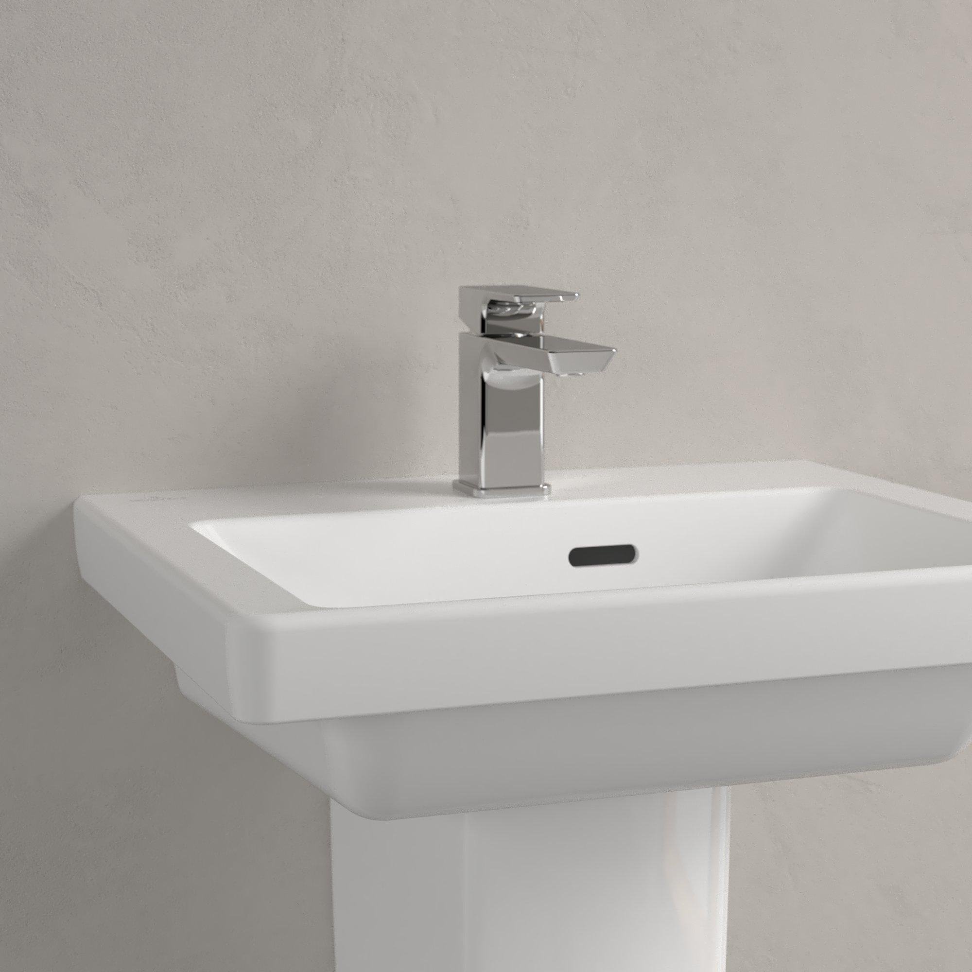 Villeroy & Boch Subway 3.0 fontein 50x40x14.5cm - met 1 kraangat en overloopgat Stone Wit Ceramic+ - 437050RW - Afbeelding 6