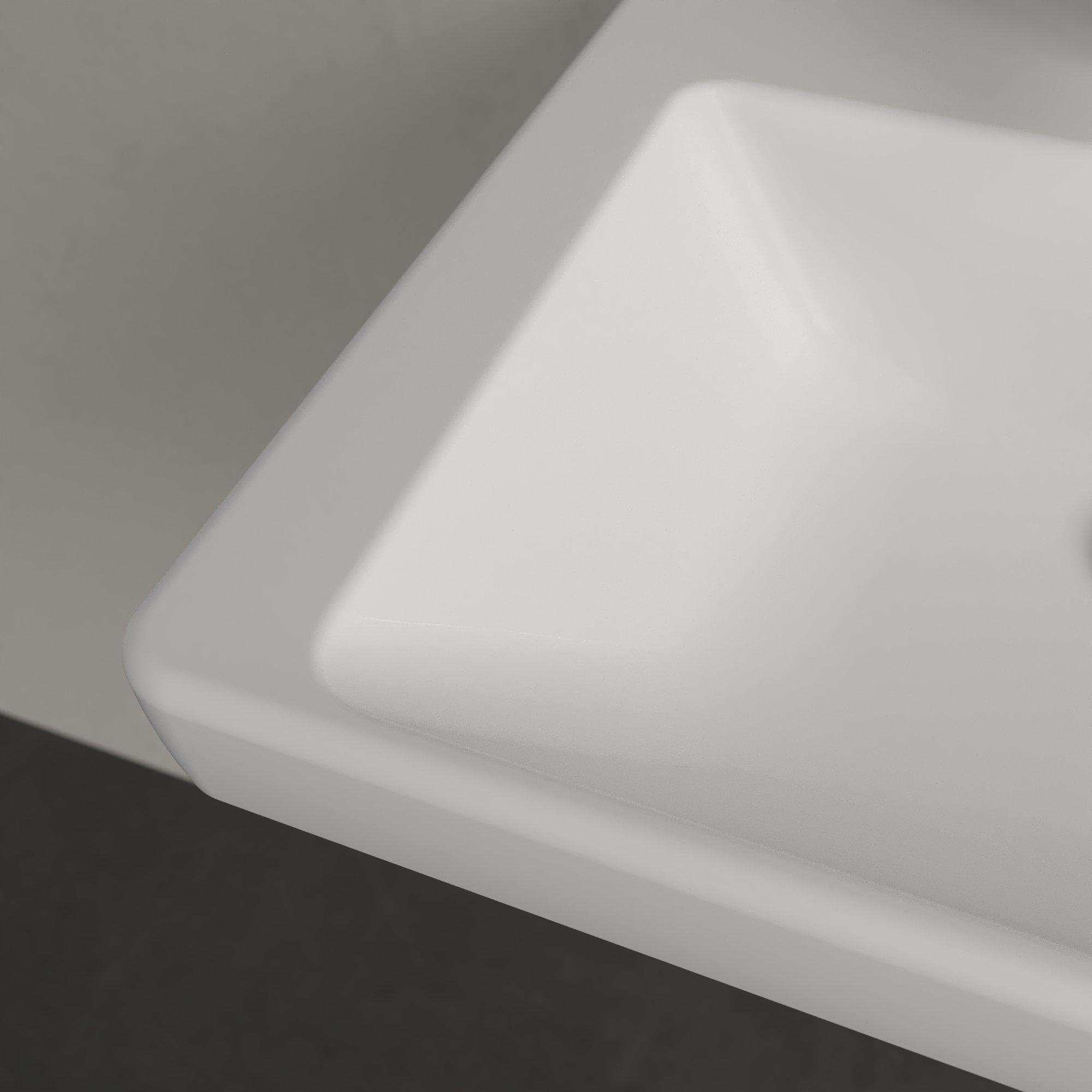 Villeroy & Boch Subway 3.0 fontein 50x40x14.5cm - met 1 kraangat en overloopgat Stone Wit Ceramic+ - 437050RW - Afbeelding 7