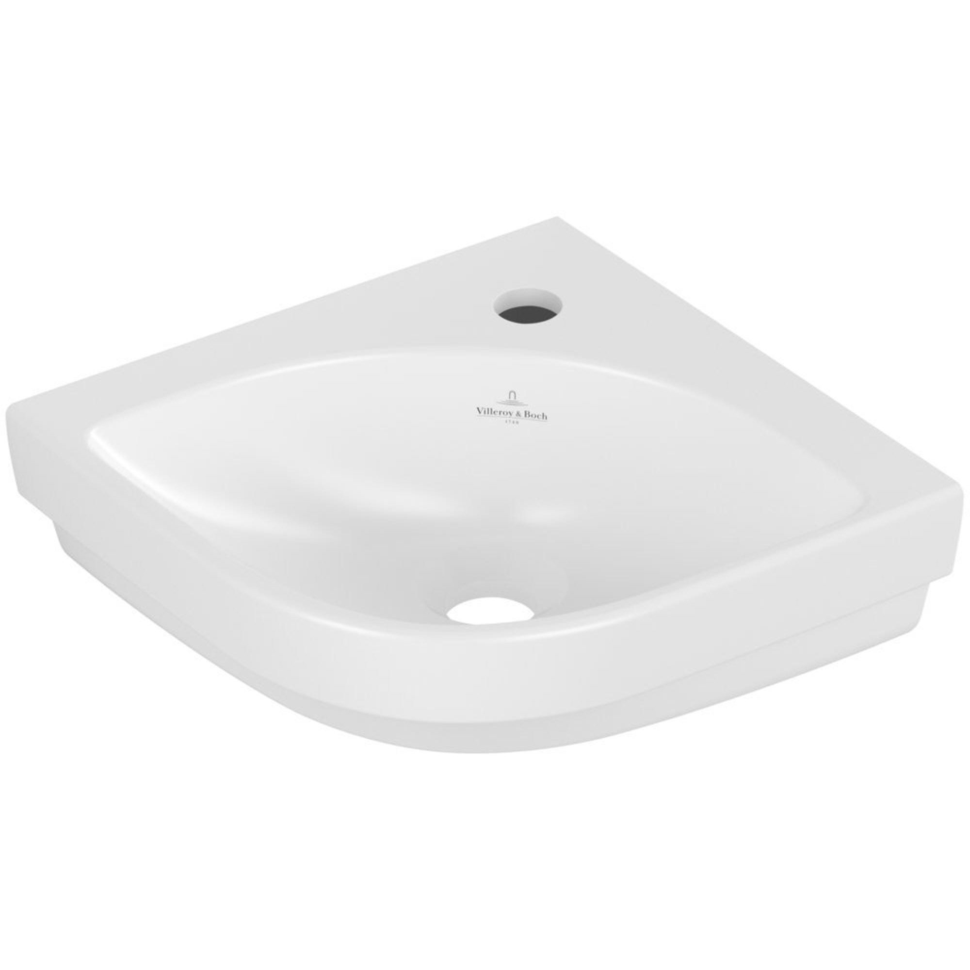 Villeroy & Boch Subway 3.0 hoekfontein 32cm - 1 kraangat zonder overloop Ceramic+ stone white - 437146rw