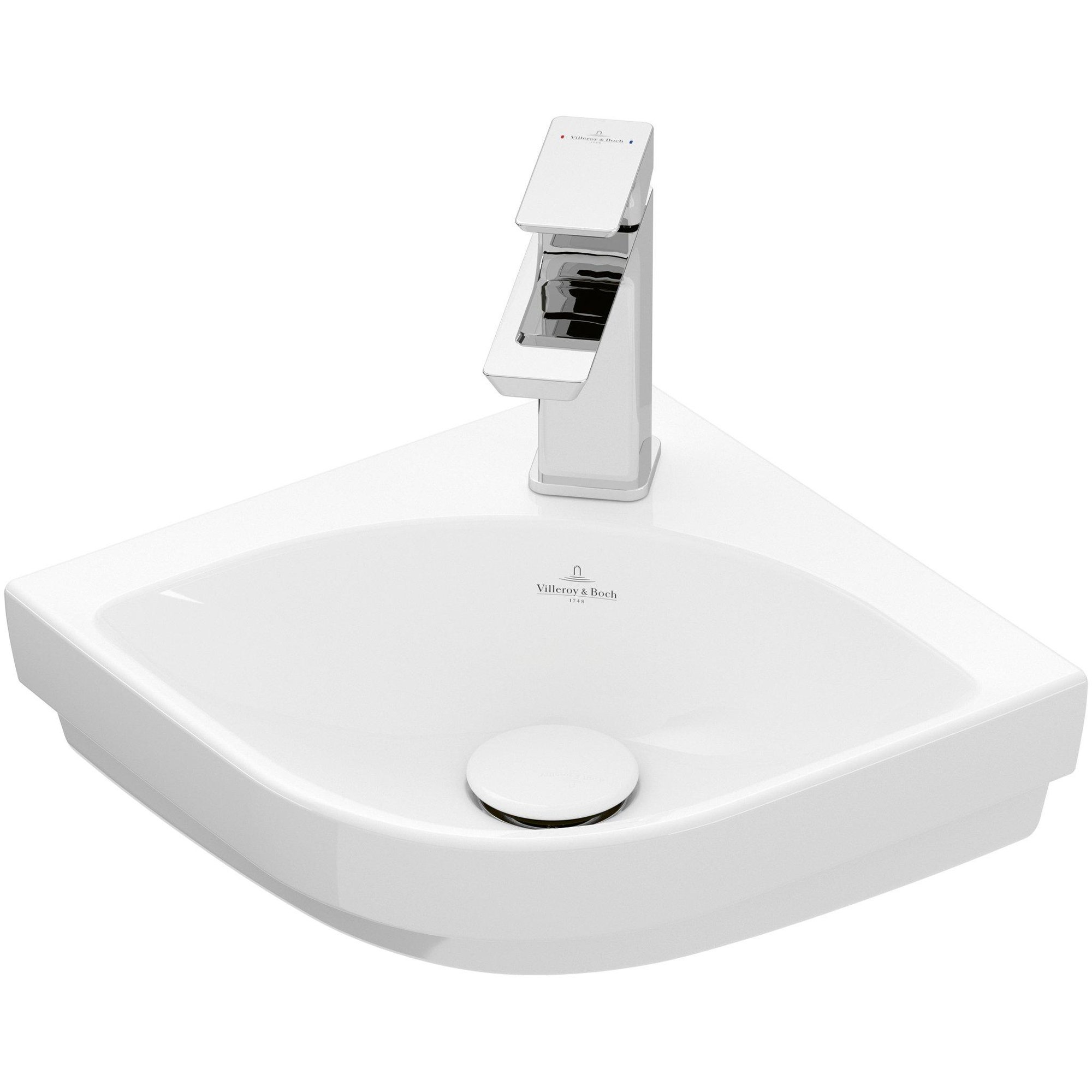 Villeroy & Boch Subway 3.0 hoekfontein 32cm - 1 kraangat zonder overloop Ceramic+ stone white - 437146rw - Afbeelding 3