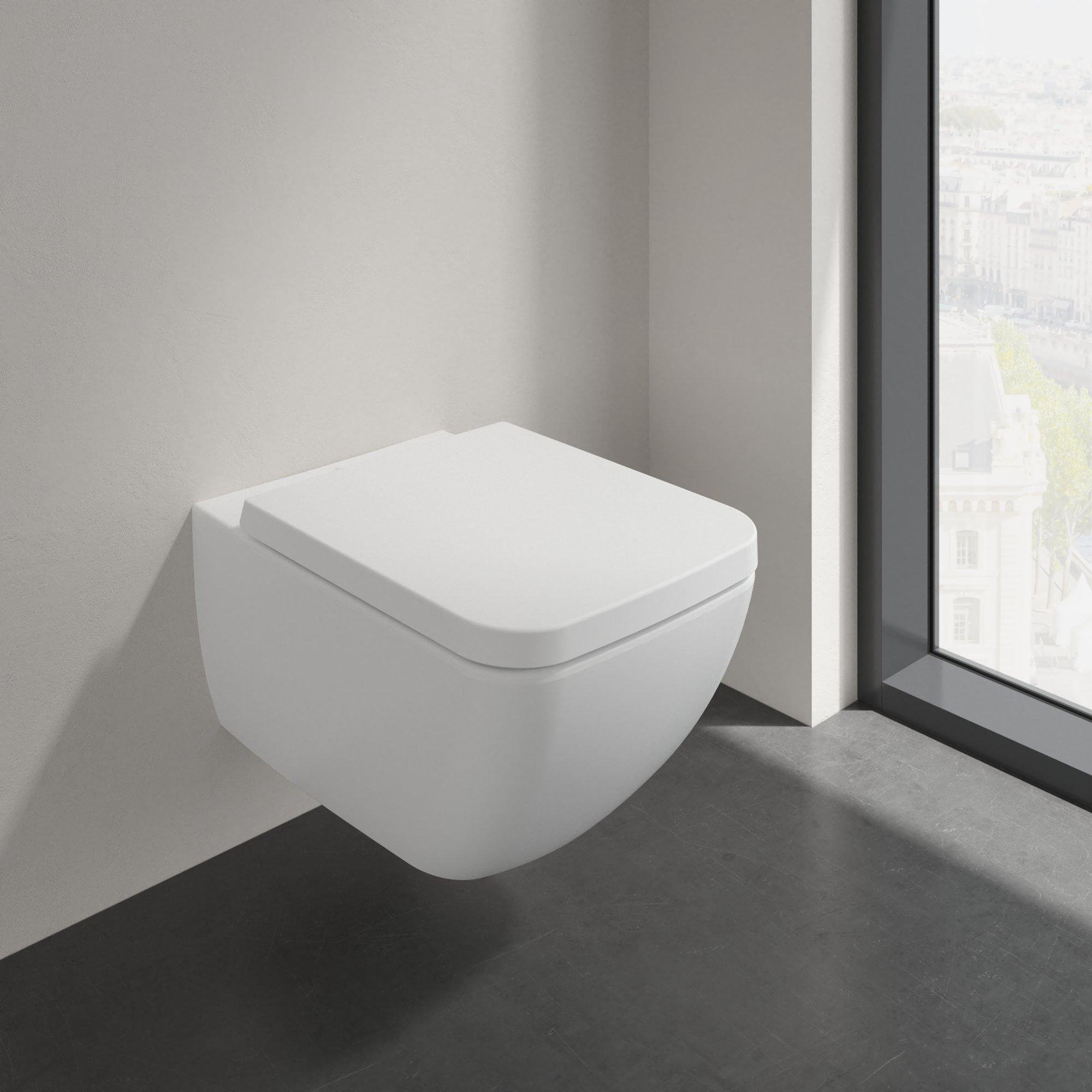 Villeroy & Boch Venticello wandcloset - diepspoel DirectFlush 37.5x56cm - ceramic+ stone white - 4611r0rw - Afbeelding 2