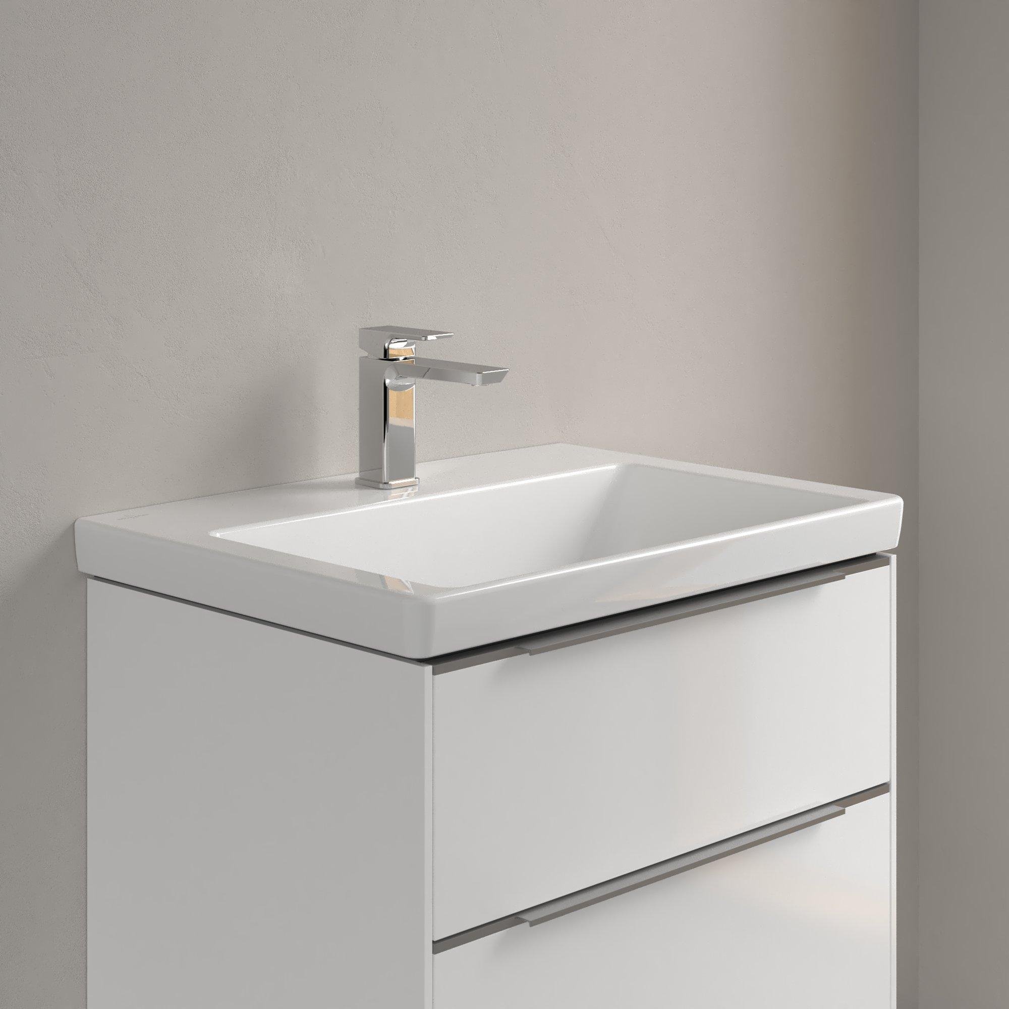 Villeroy & Boch Subway 3.0 meubelwastafel - 65x47x16.5cm - Rechthoek 1 kraangat zonder overloopgat Wit Alpin glans Ceramic - 4a706601 - Afbeelding 2