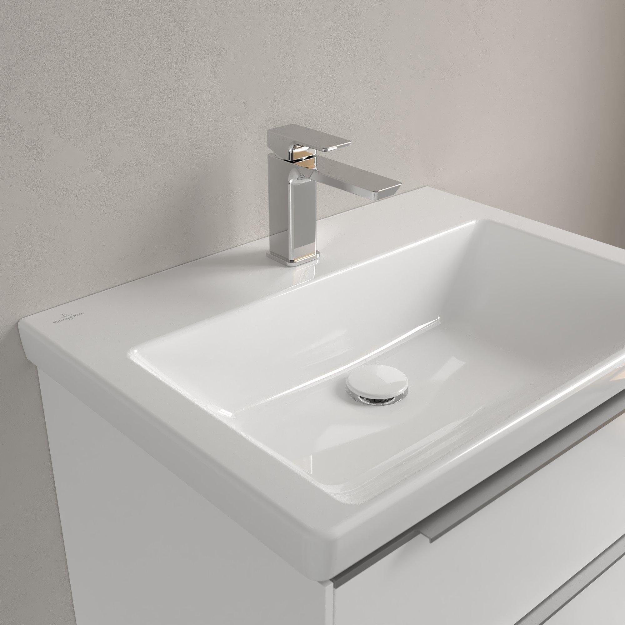 Villeroy & Boch Subway 3.0 meubelwastafel - 65x47x16.5cm - Rechthoek 1 kraangat zonder overloopgat Wit Alpin glans Ceramic - 4a706601 - Afbeelding 5