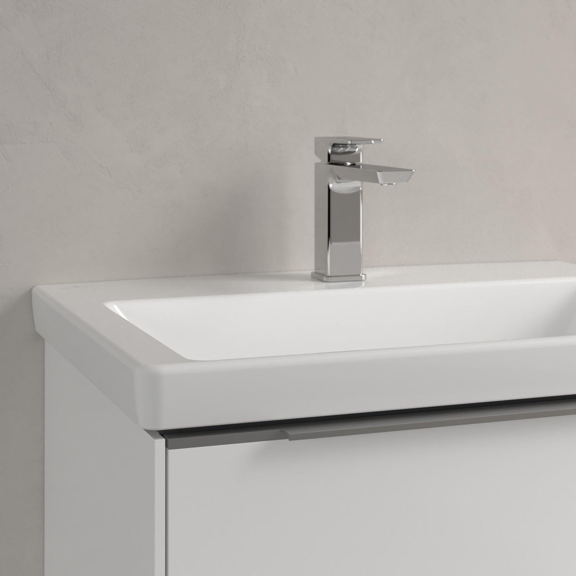 Villeroy & Boch Subway 3.0 meubelwastafel - 65x47x16.5cm - Rechthoek 1 kraangat zonder overloopgat Wit Alpin glans Ceramic - 4a706601 - Afbeelding 6