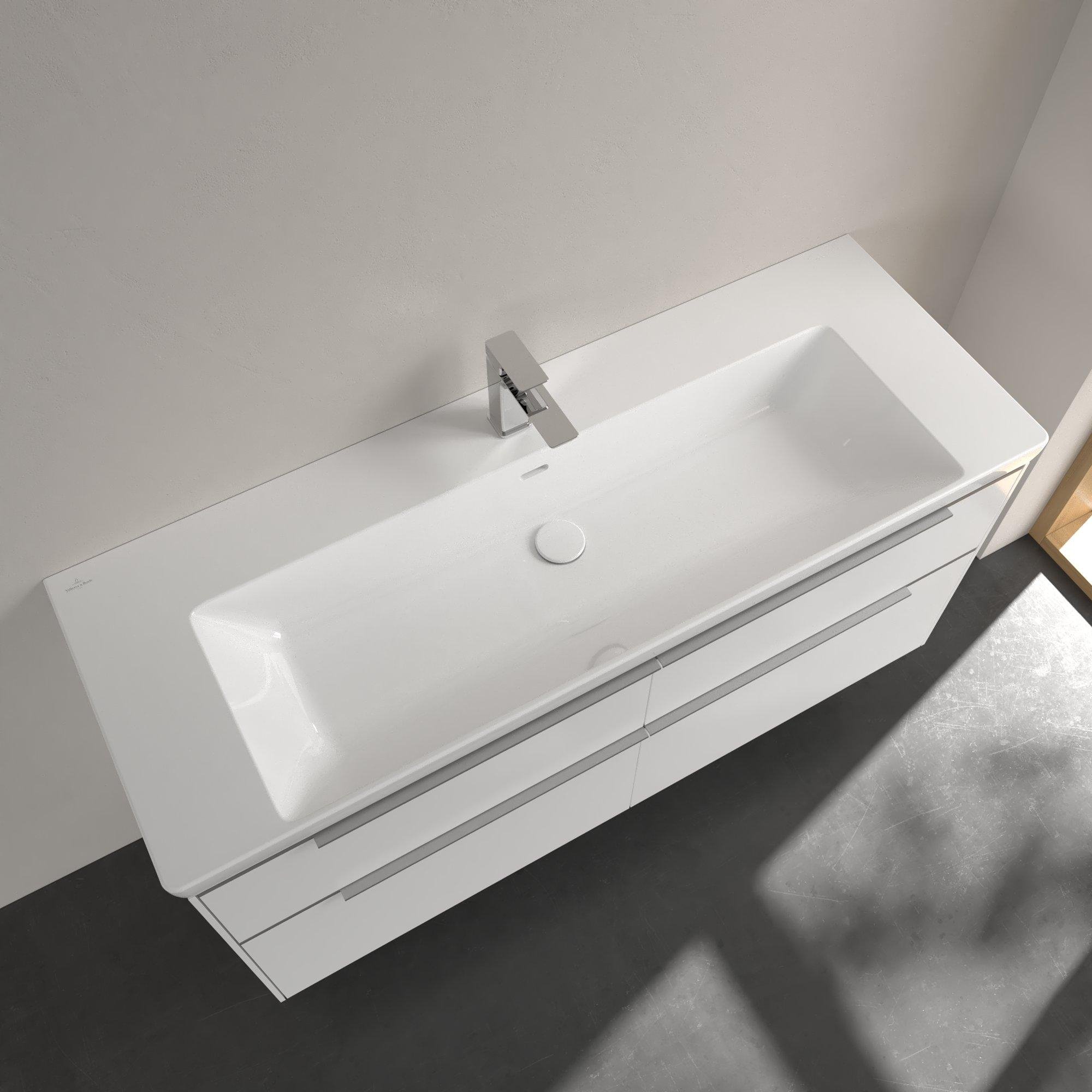 Villeroy & Boch Subway 3.0 meubelwastafel - 130x47cm - 1 kraangat met overloop wit - 4a70d501 - Afbeelding 5