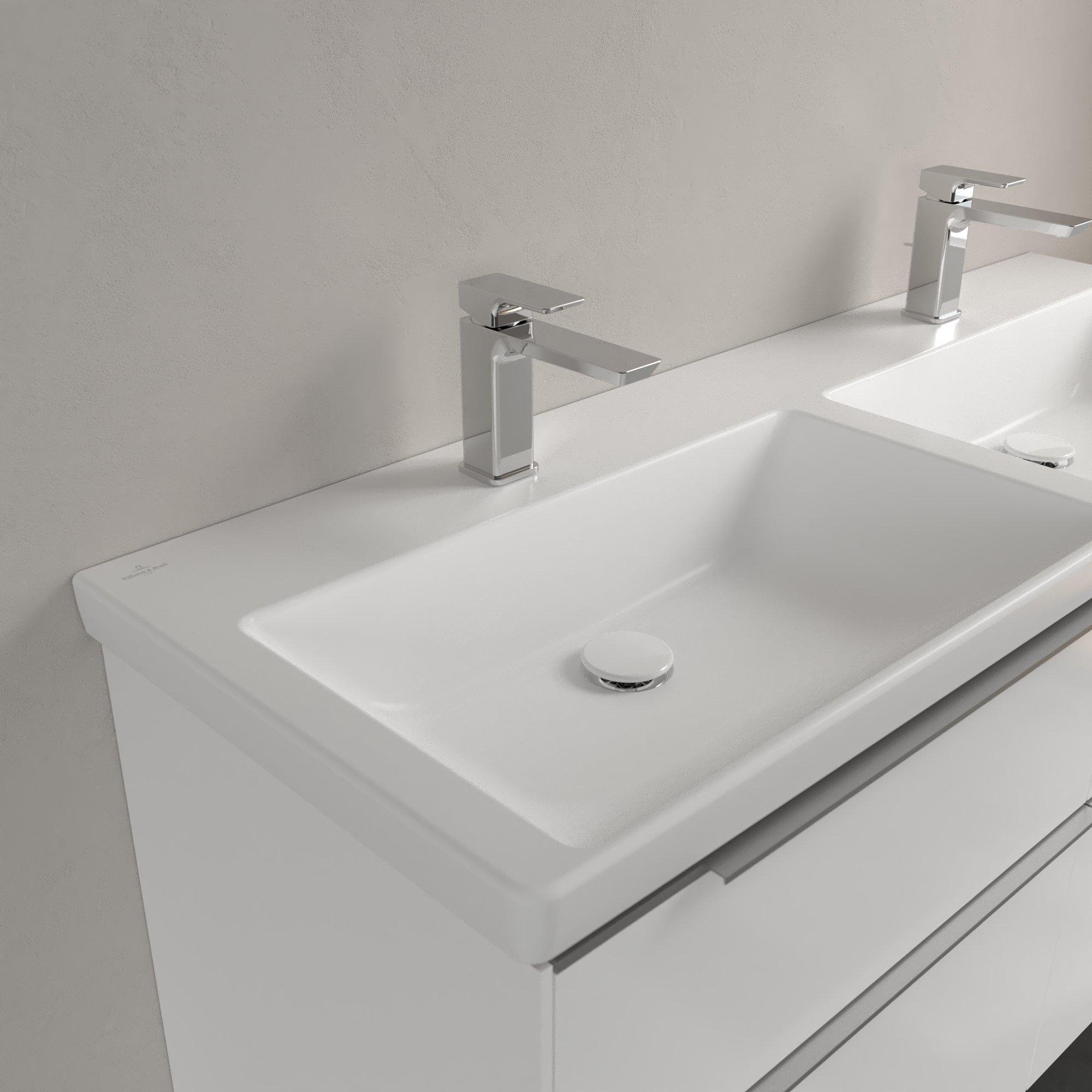 Villeroy & Boch Subway 3.0 Dubbele meubelwastafel - 1300 x 475 x 165 mat stone white (wit) CeramicPlus - zonder overloop - 4a71d1rw - Afbeelding 5