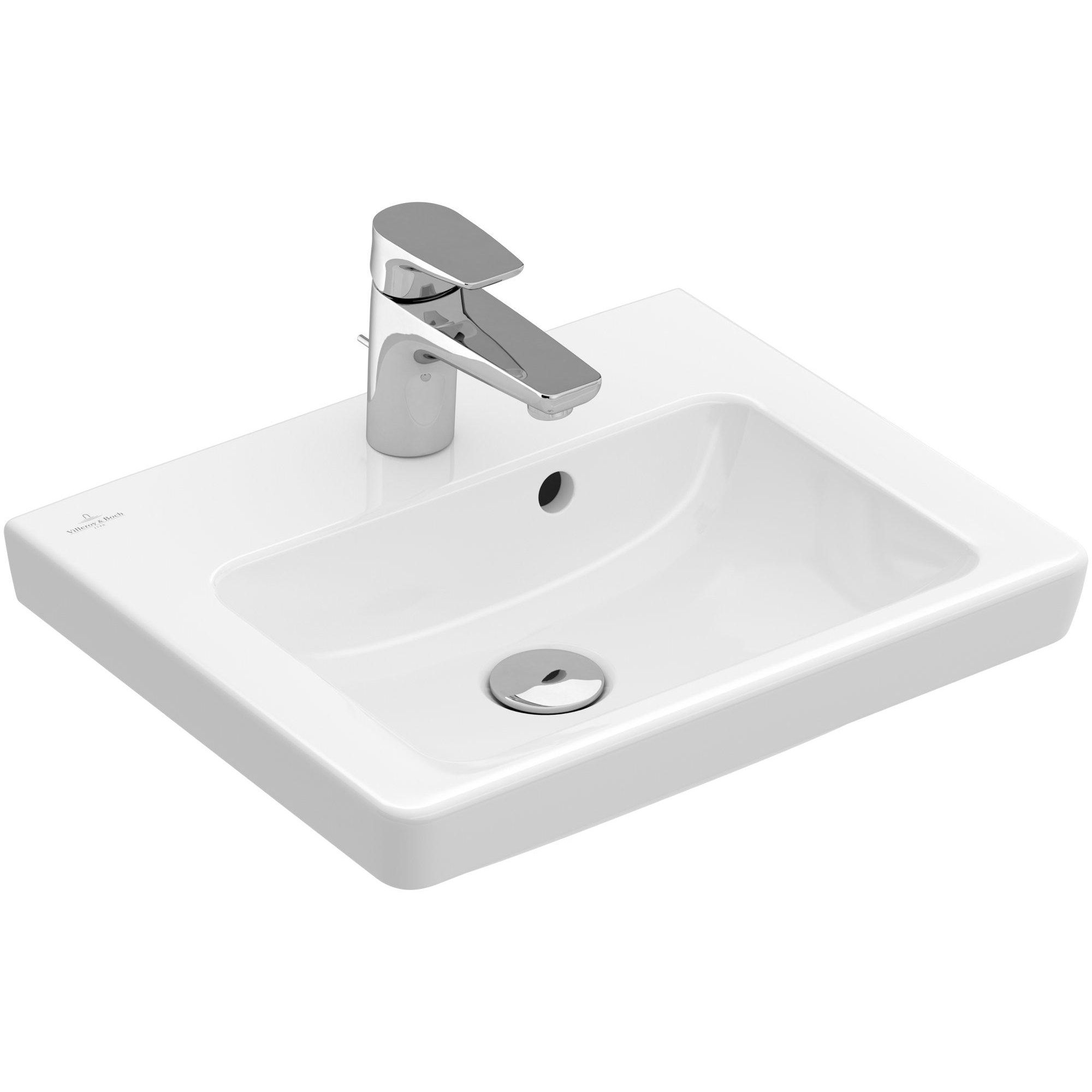 Villeroy & Boch Subway 2.0 fontein onderzijde geslepen 50x40cm - inclusief kraangat inclusief overloo - 73155g01