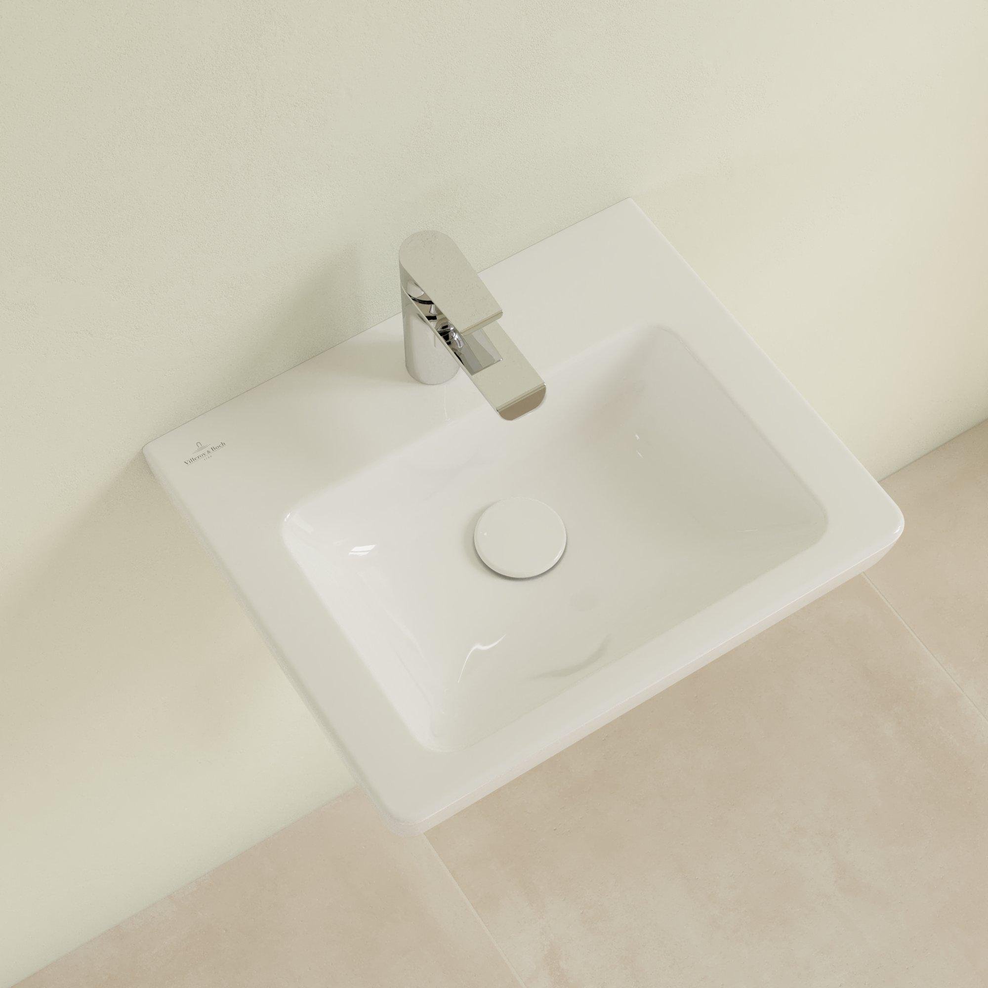 Villeroy & Boch Subway 2.0 fontein onderzijde geslepen 50x40cm - inclusief kraangat inclusief overloo - 73155g01 - Afbeelding 4