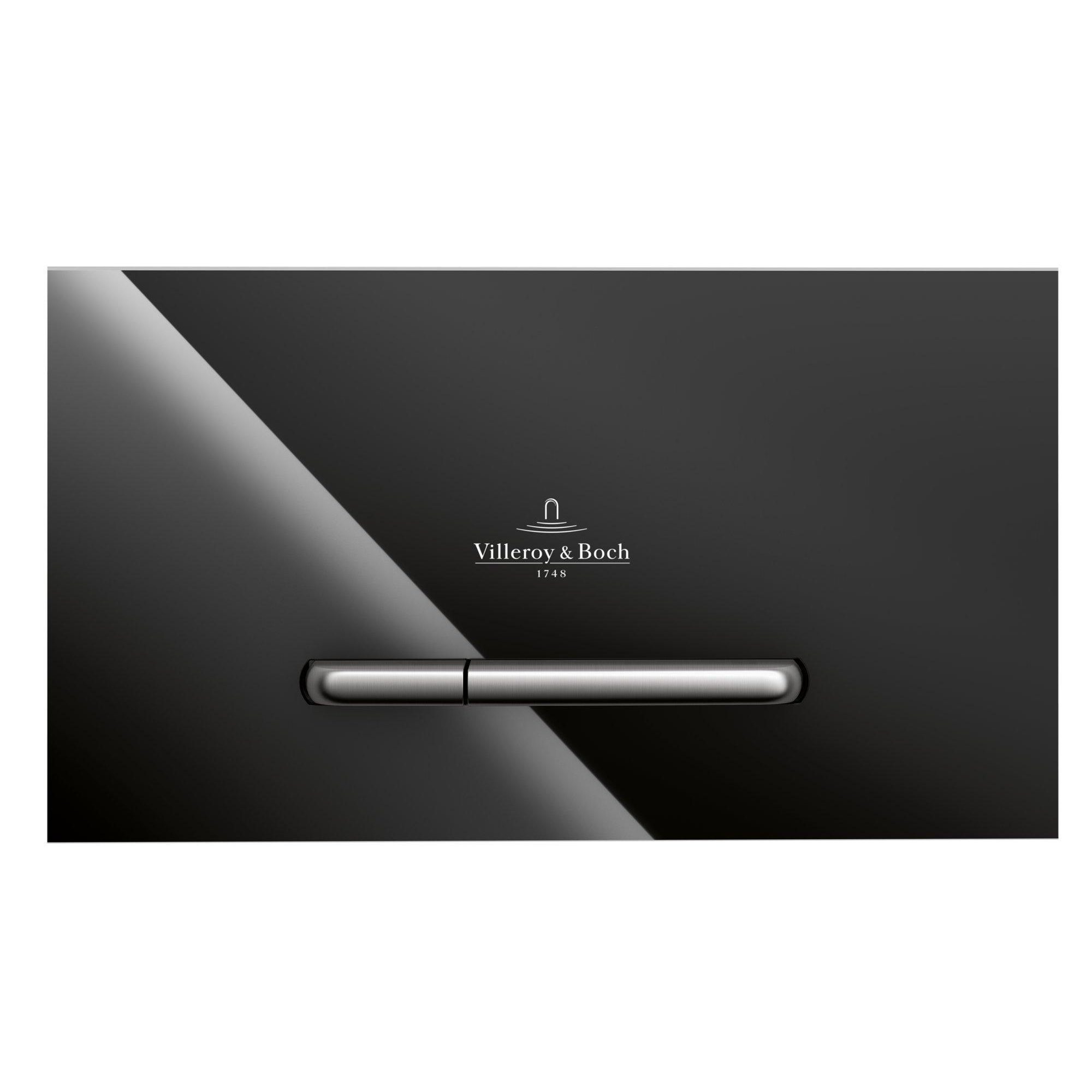 Villeroy & Boch Viconnect bedieningsplaat M300 DF frontbediend 25.3x14.5cm - glas zwart/RVS - 922160rb