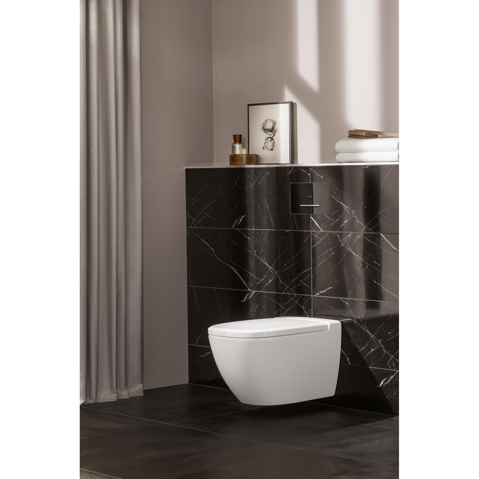 Villeroy & Boch Viconnect bedieningsplaat M300 DF frontbediend 25.3x14.5cm - glas zwart/RVS - 922160rb - Afbeelding 3