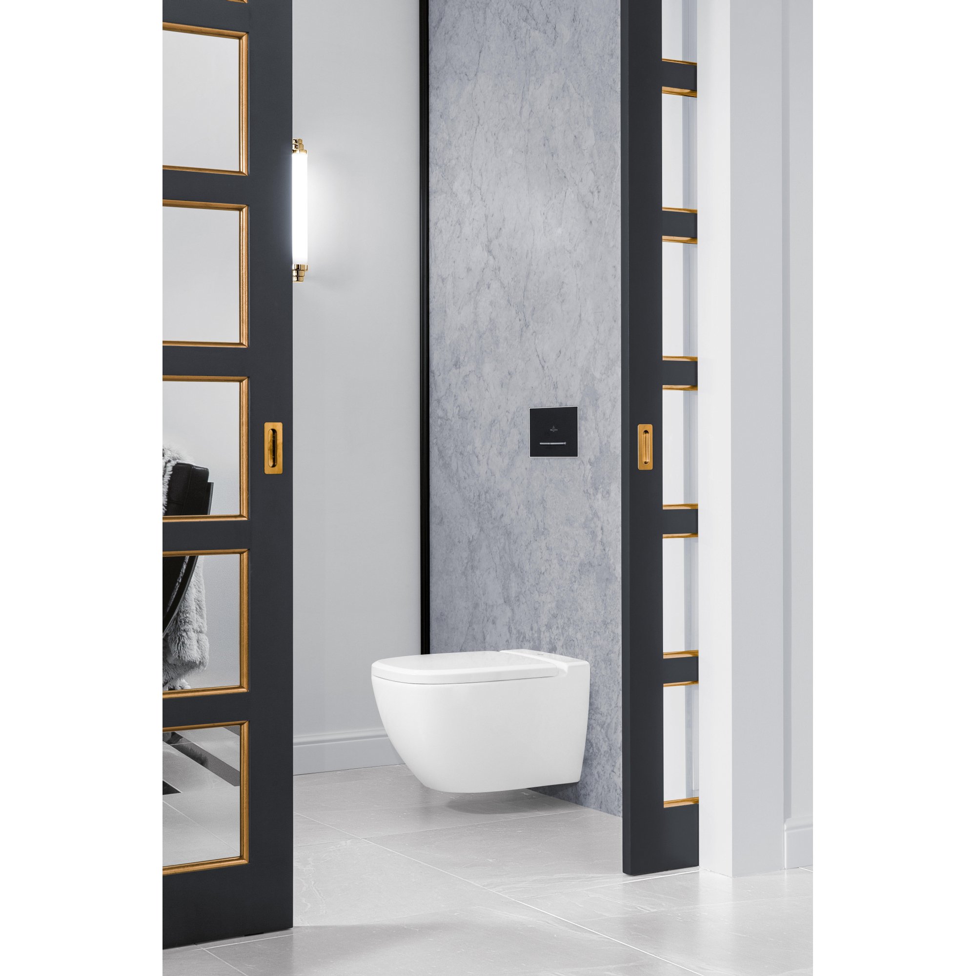 Villeroy & Boch Viconnect bedieningsplaat M300 DF frontbediend 25.3x14.5cm - glas zwart/RVS - 922160rb - Afbeelding 4