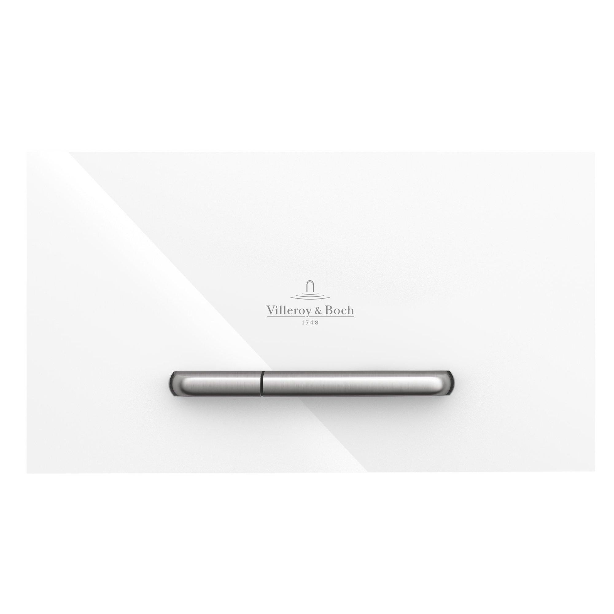 Villeroy & Boch Viconnect bedieningsplaat M300 DF frontbediend 25.3x14.5cm - glas wit/RVS - 922160re