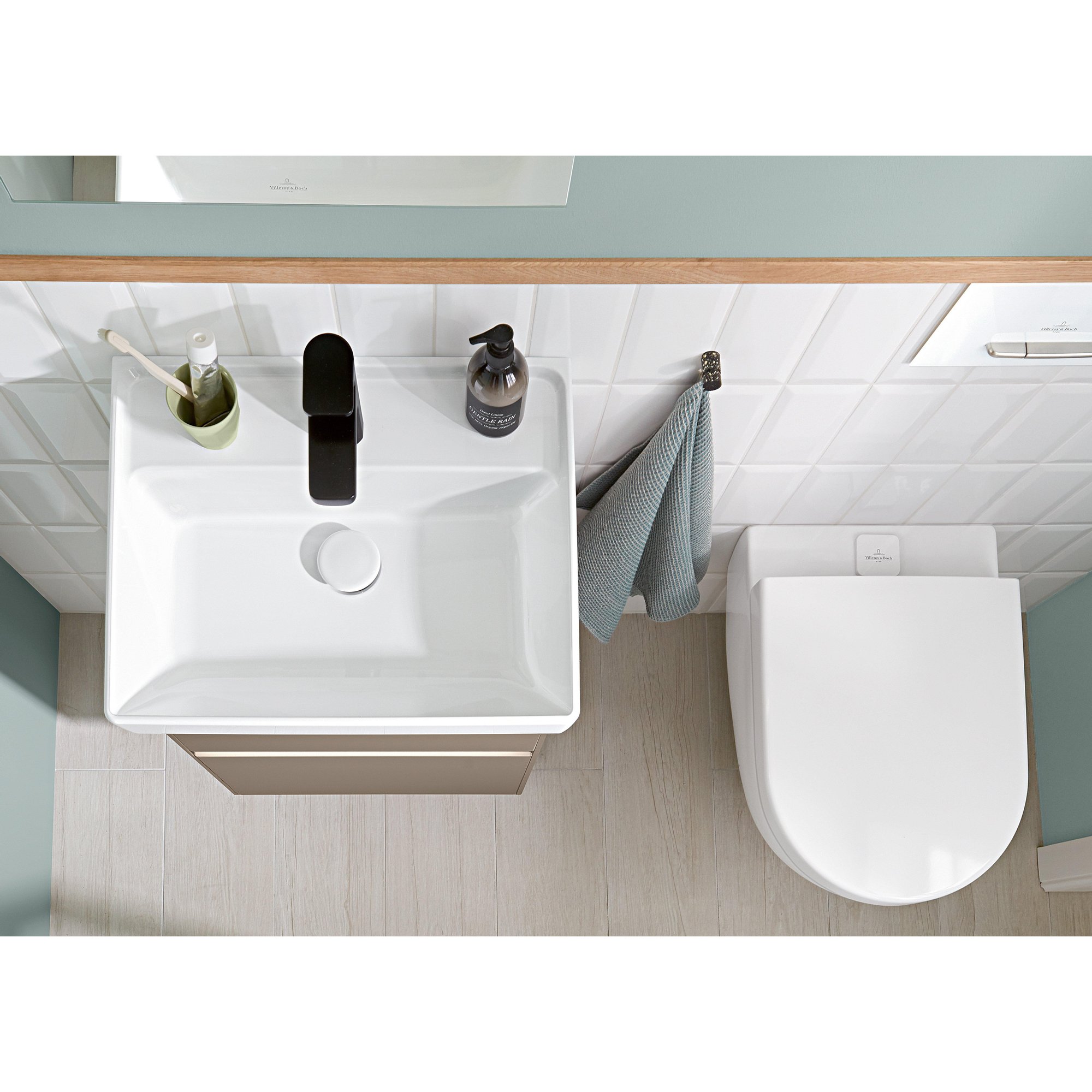 Villeroy & Boch Viconnect bedieningsplaat M300 DF frontbediend 25.3x14.5cm - glas wit/RVS - 922160re - Afbeelding 3