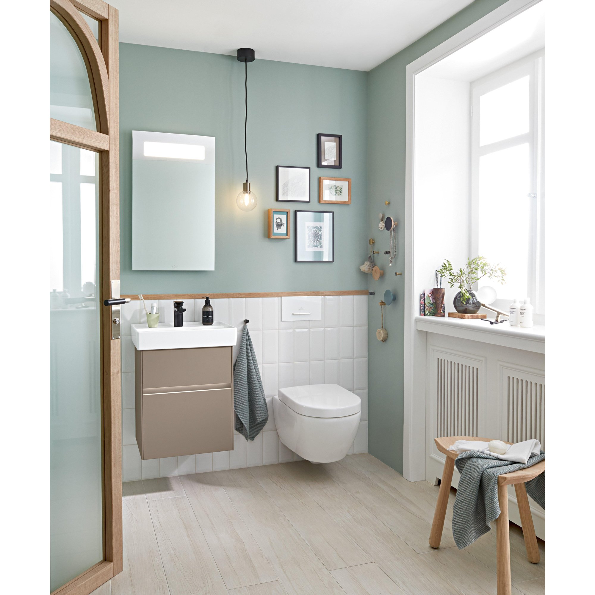Villeroy & Boch Viconnect bedieningsplaat M300 DF frontbediend 25.3x14.5cm - glas wit/RVS - 922160re - Afbeelding 4