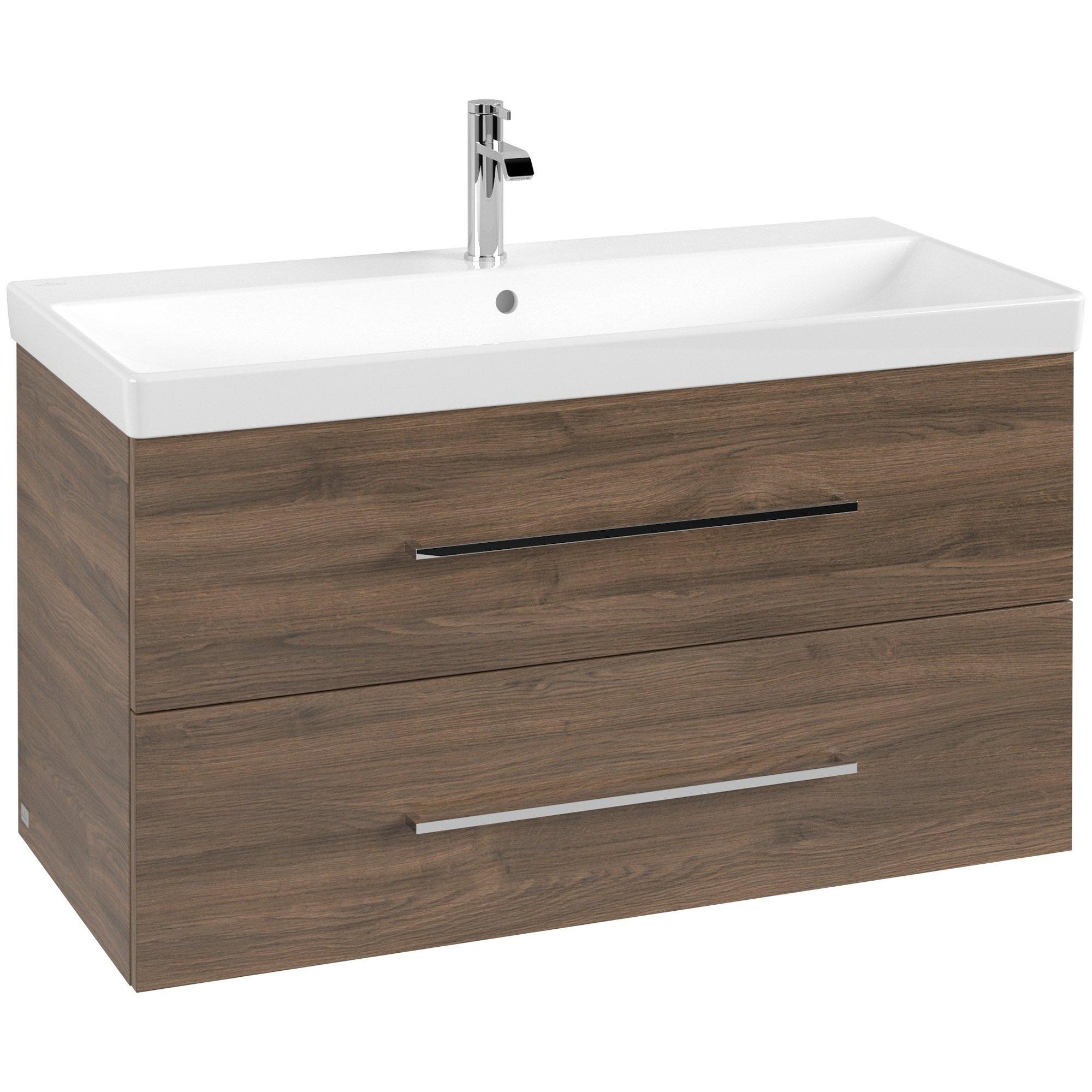 Villeroy & Boch Avento Wastafelonderkast - 2 uittrekladen - 976 x 514 x 484 mm - Arizona Oak - a89200vh - Afbeelding 5