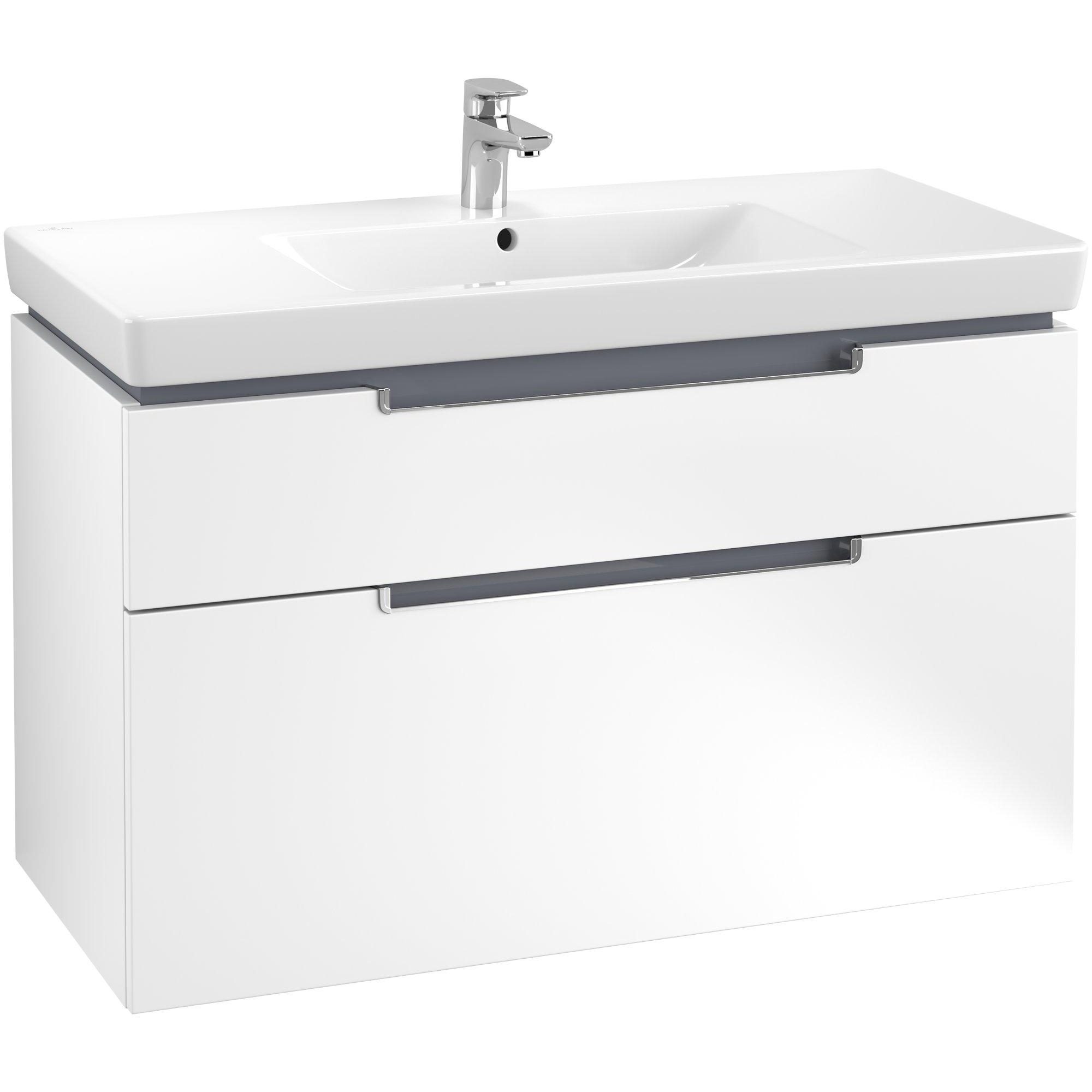 Villeroy & Boch Subway 2.0 wastafelonderkast - 98.7x59x44.9cm - Wit mat - a91510ms