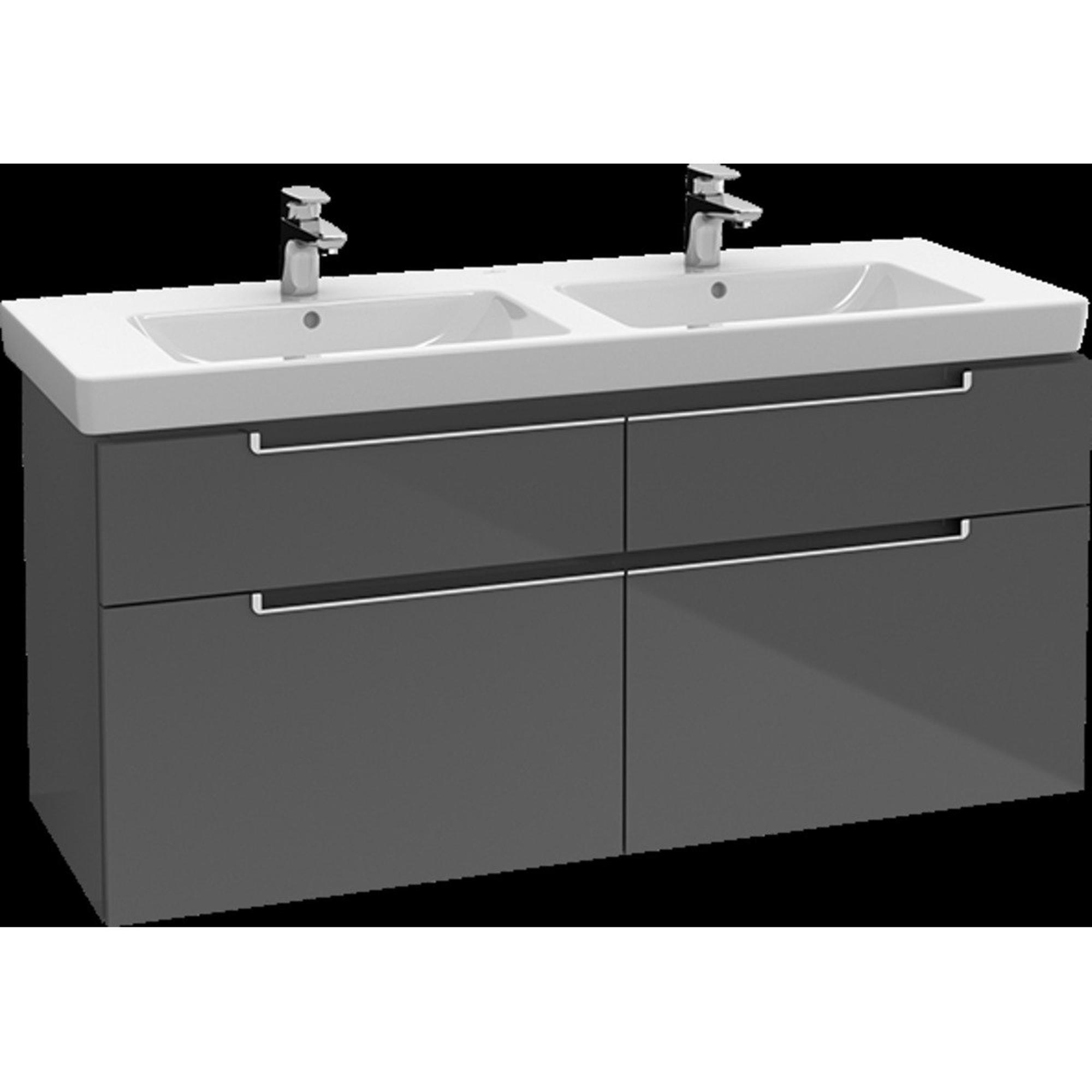 Villeroy & Boch Subway 2.0 wastafelonderkast - 128.7x59x44.9cm - Glossy grey - A91710FP - Afbeelding 3