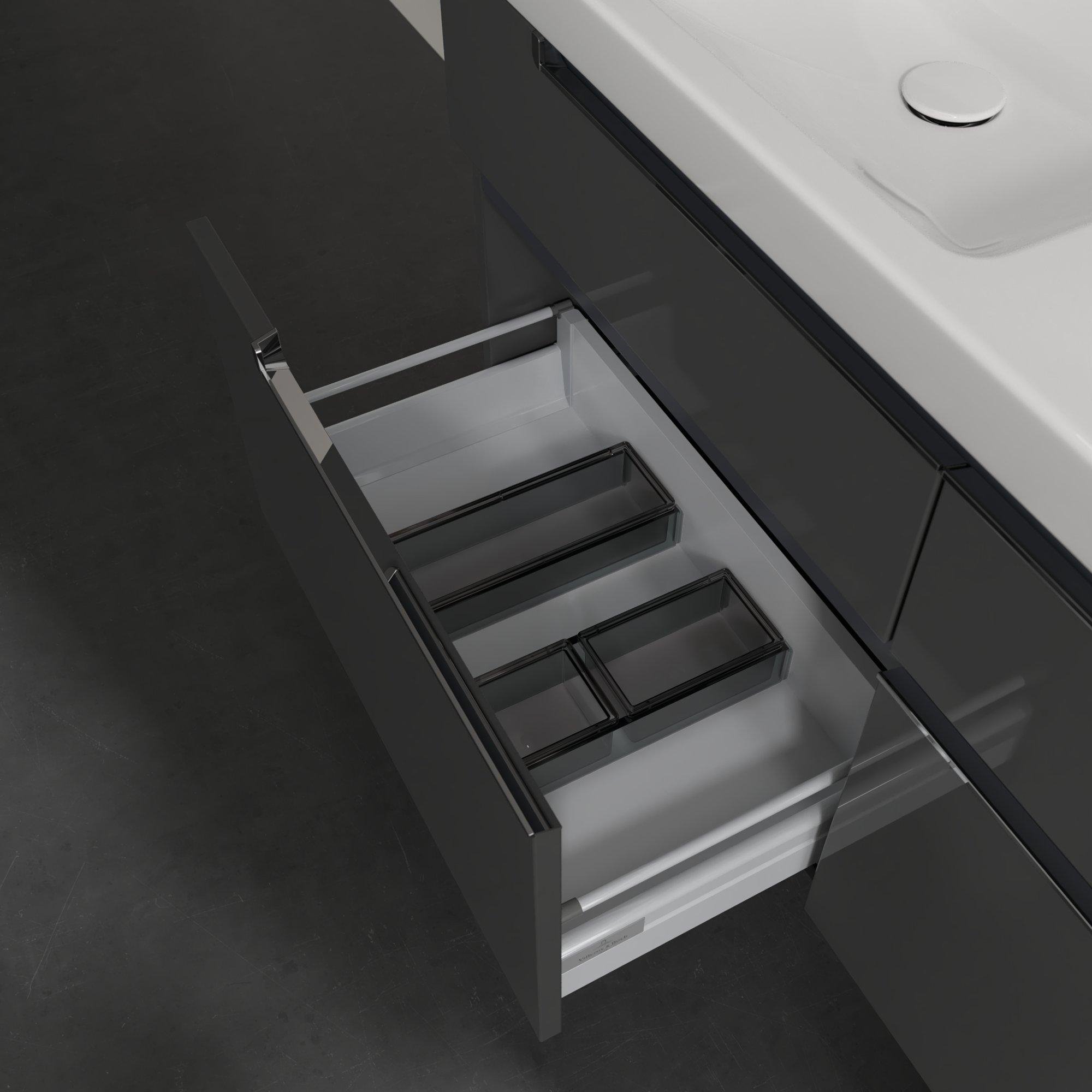 Villeroy & Boch Subway 2.0 wastafelonderkast - 128.7x59x44.9cm - Glossy grey - A91710FP - Afbeelding 9
