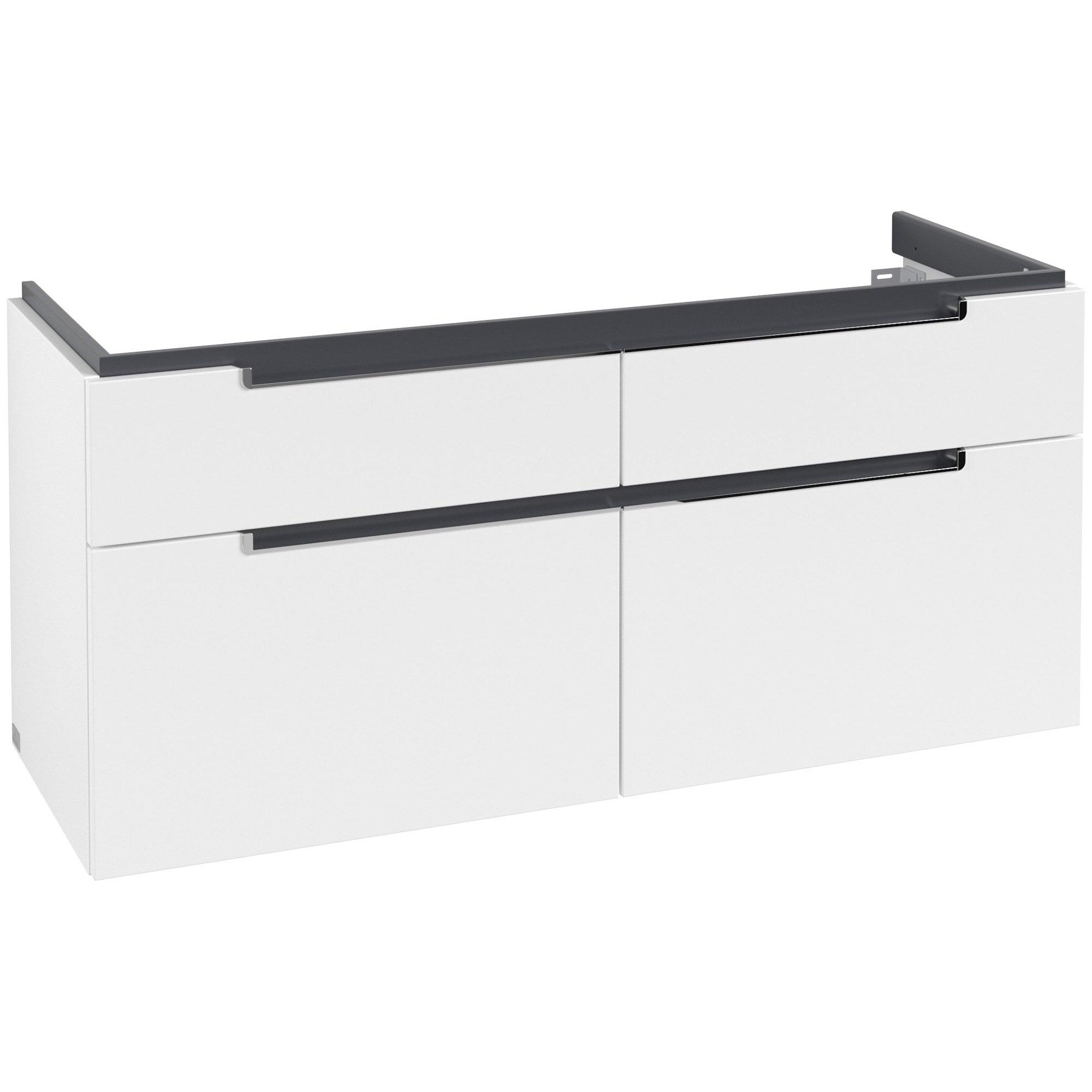 Villeroy & Boch Subway 2.0 wastafelonderkast - 128.7x59cm - 4 lades Wit mat - a91710ms - Afbeelding 3
