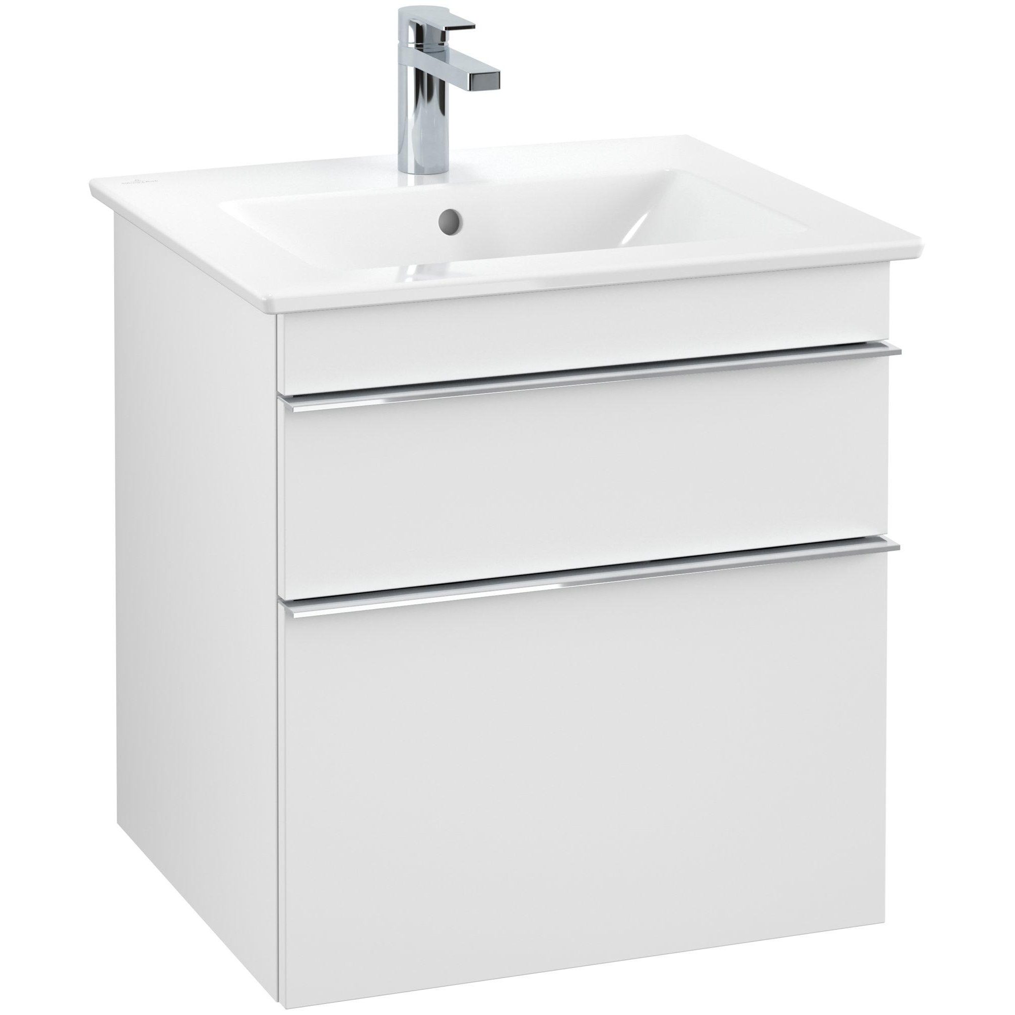 Villeroy & Boch Venticello wastafelonderkast - 55.3x59cm - 2x lade mat wit - a92301ms