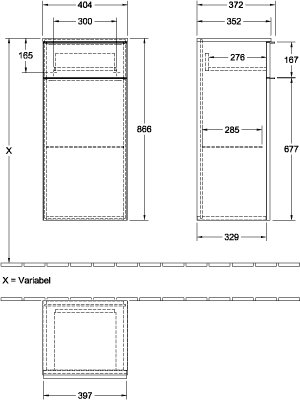 Villeroy & Boch Venticello lage kast - 40.4x37.2x86cm - deur links met 1 lade glossy wit - A95001DH - Afbeelding 3