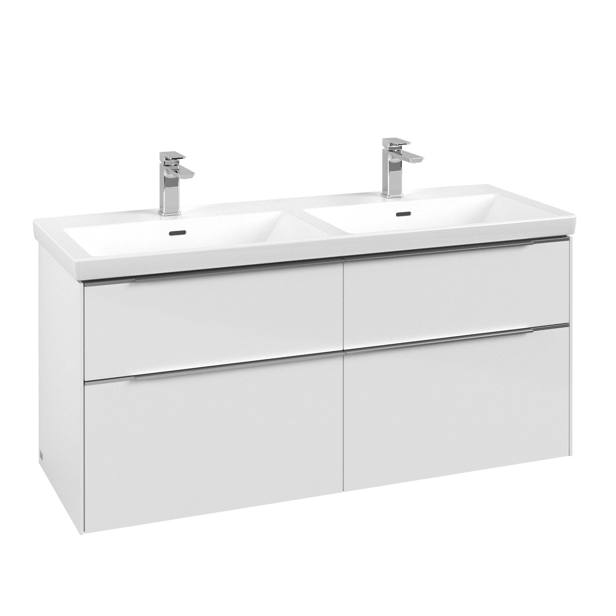 Villeroy & Boch Subway 3.0 wastafelonderkast - 127.2x57.9cm - 4 lades Brilliant white - c56800ve