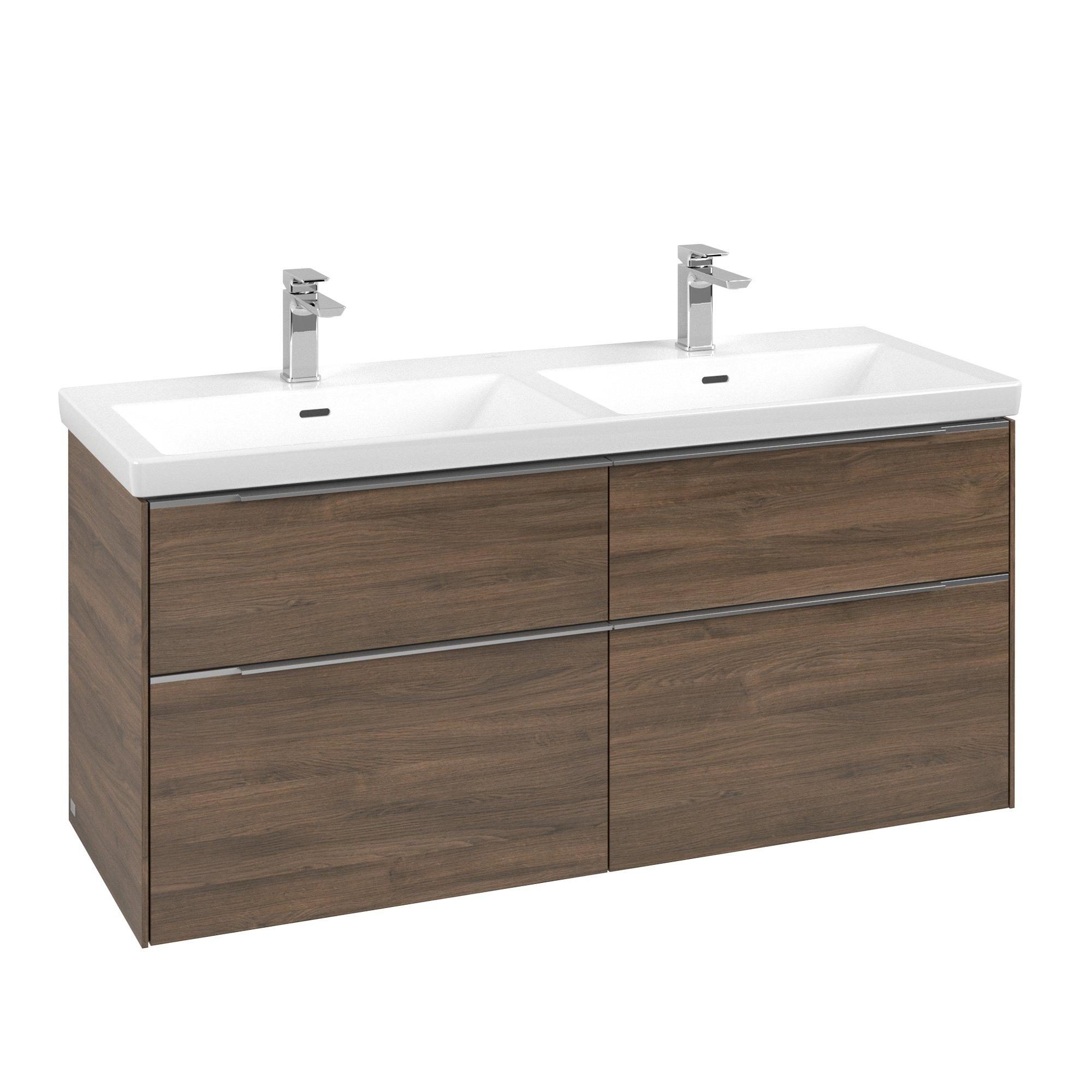 Villeroy & Boch Subway 3.0 wastafelonderkast - 127.2x57.9cm - 4 lades Arizona oak - c56800vh