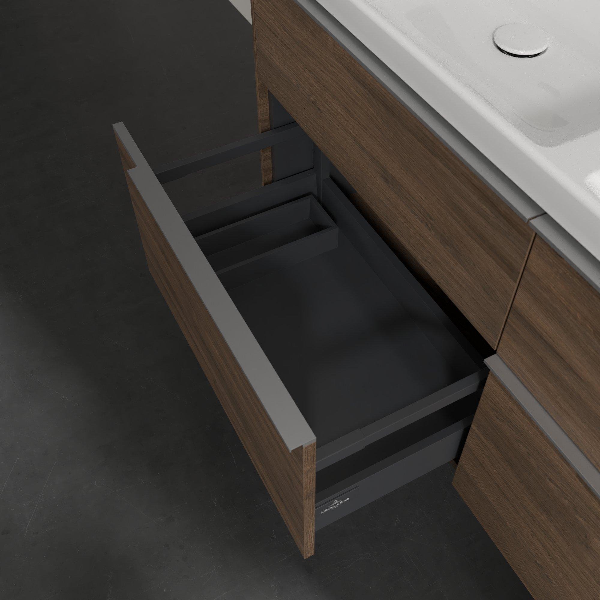 Villeroy & Boch Subway 3.0 wastafelonderkast - 127.2x57.9cm - 4 lades Arizona oak - c56800vh - Afbeelding 7