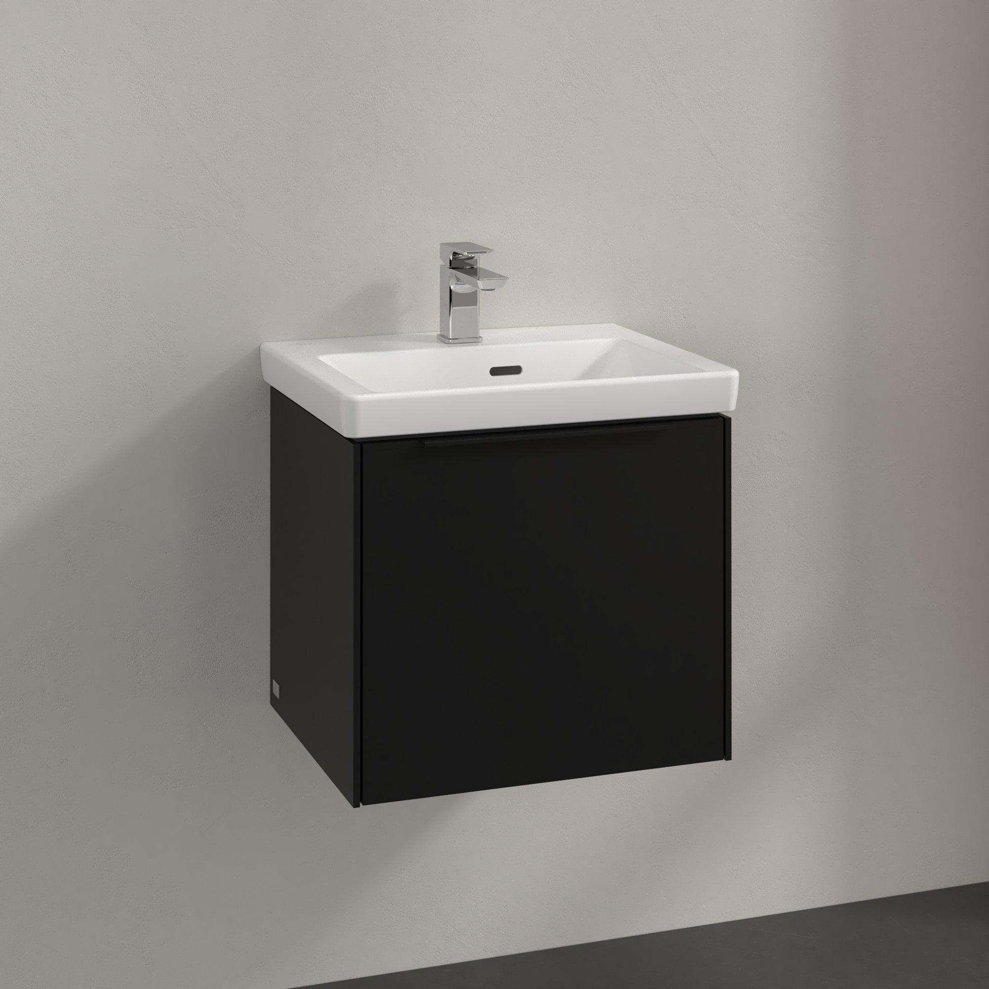 Villeroy & Boch Subway 3.0 wastafelonderkast - 50x40x40cm - met Volcano Black greep 1 softclose lade 1 sifonuitsparing spaanplaat volcano black - c58001vl - Afbeelding 2