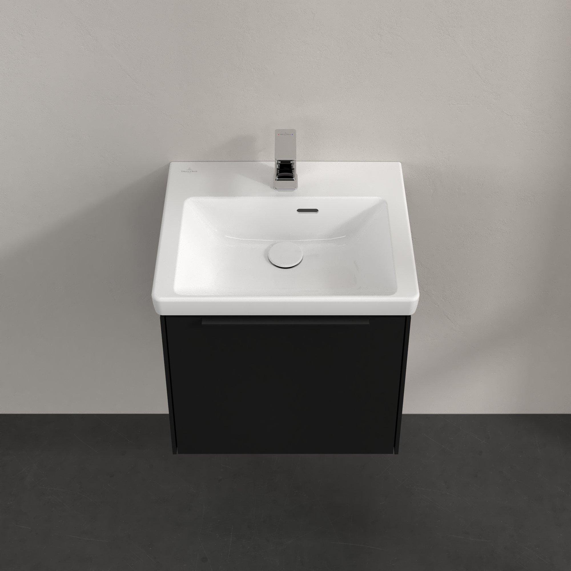 Villeroy & Boch Subway 3.0 wastafelonderkast - 50x40x40cm - met Volcano Black greep 1 softclose lade 1 sifonuitsparing spaanplaat volcano black - c58001vl - Afbeelding 4