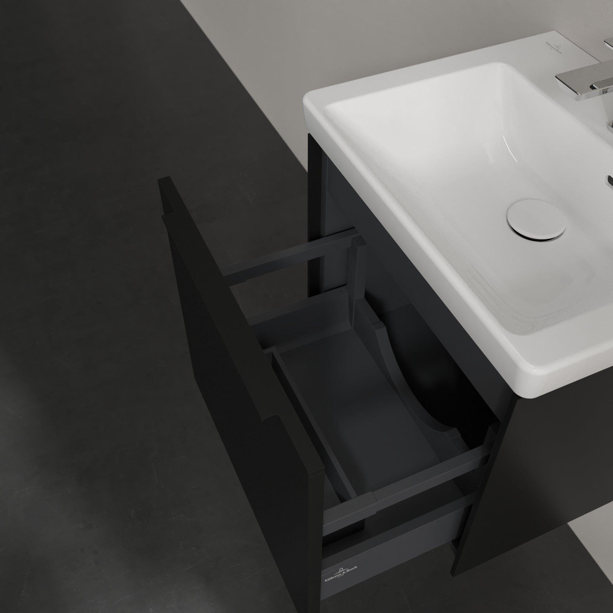 Villeroy & Boch Subway 3.0 wastafelonderkast - 50x40x40cm - met Volcano Black greep 1 softclose lade 1 sifonuitsparing spaanplaat volcano black - c58001vl - Afbeelding 6