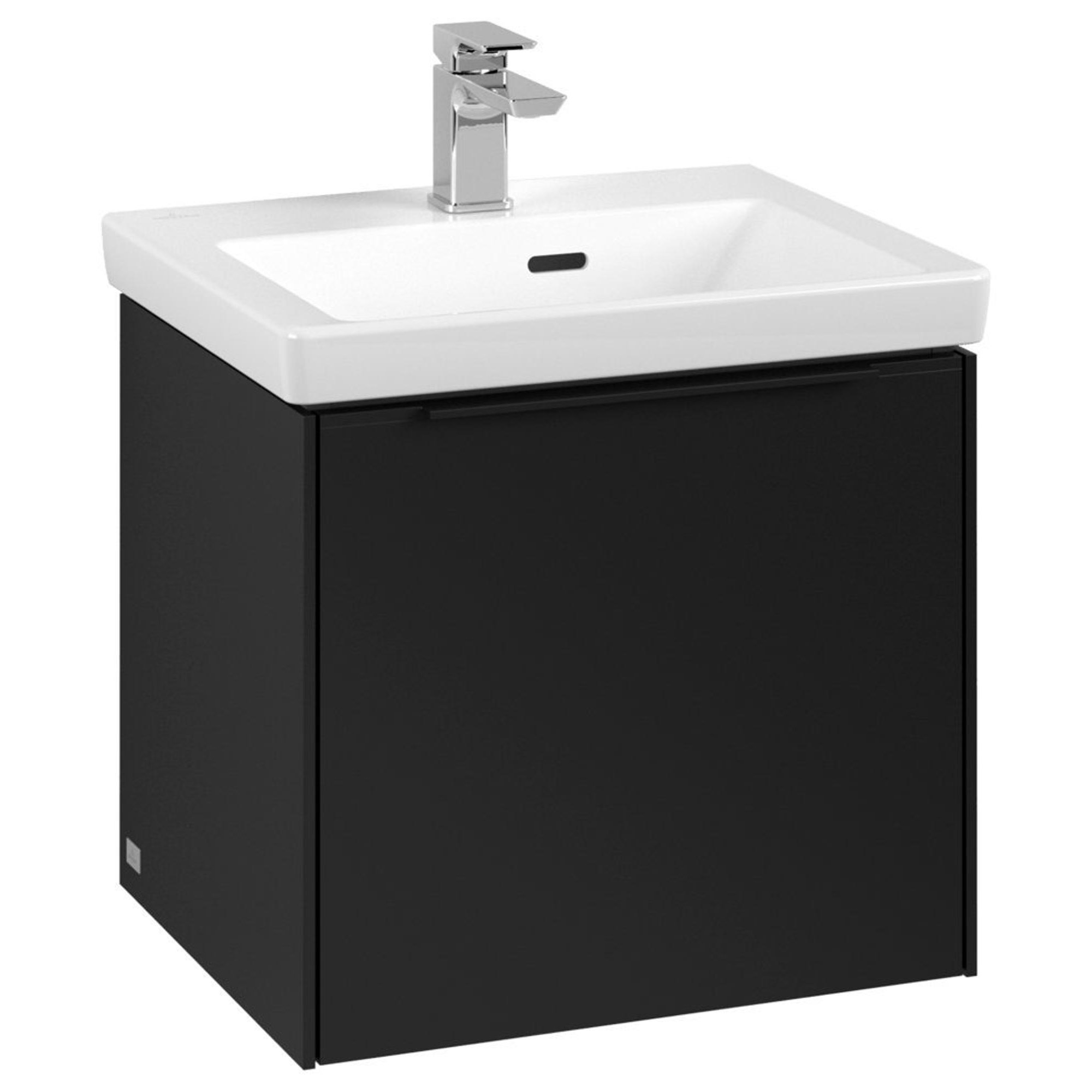 Villeroy & Boch Subway 3.0 wastafelonderkast - 50x40x40cm - met Volcano Black greep 1 softclose lade 1 sifonuitsparing spaanplaat volcano black - c58001vl - Afbeelding 8