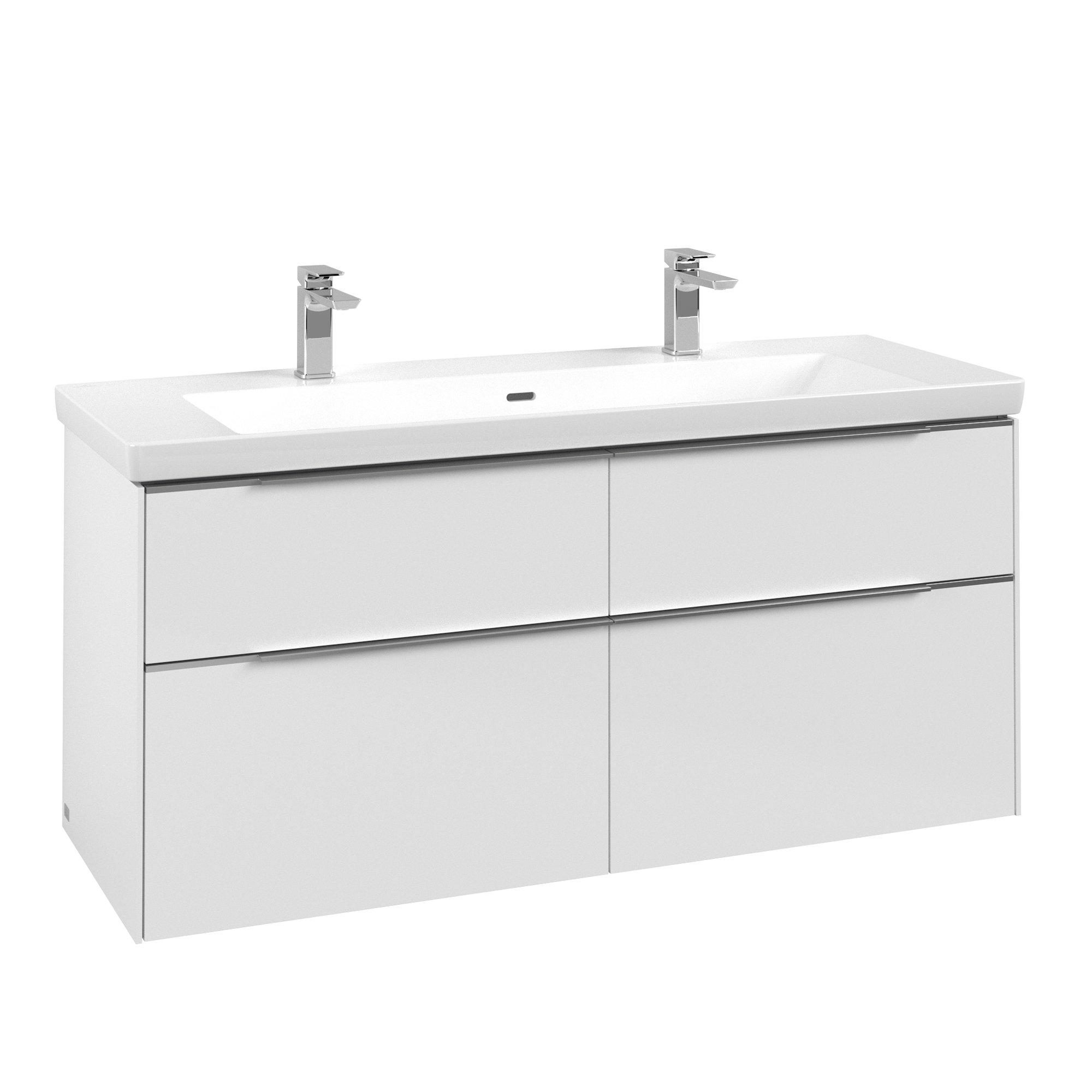 Villeroy & Boch Subway 3.0 wastafelonderkast - 127.2x57.9cm - 4 lades Brilliant white - c60200ve