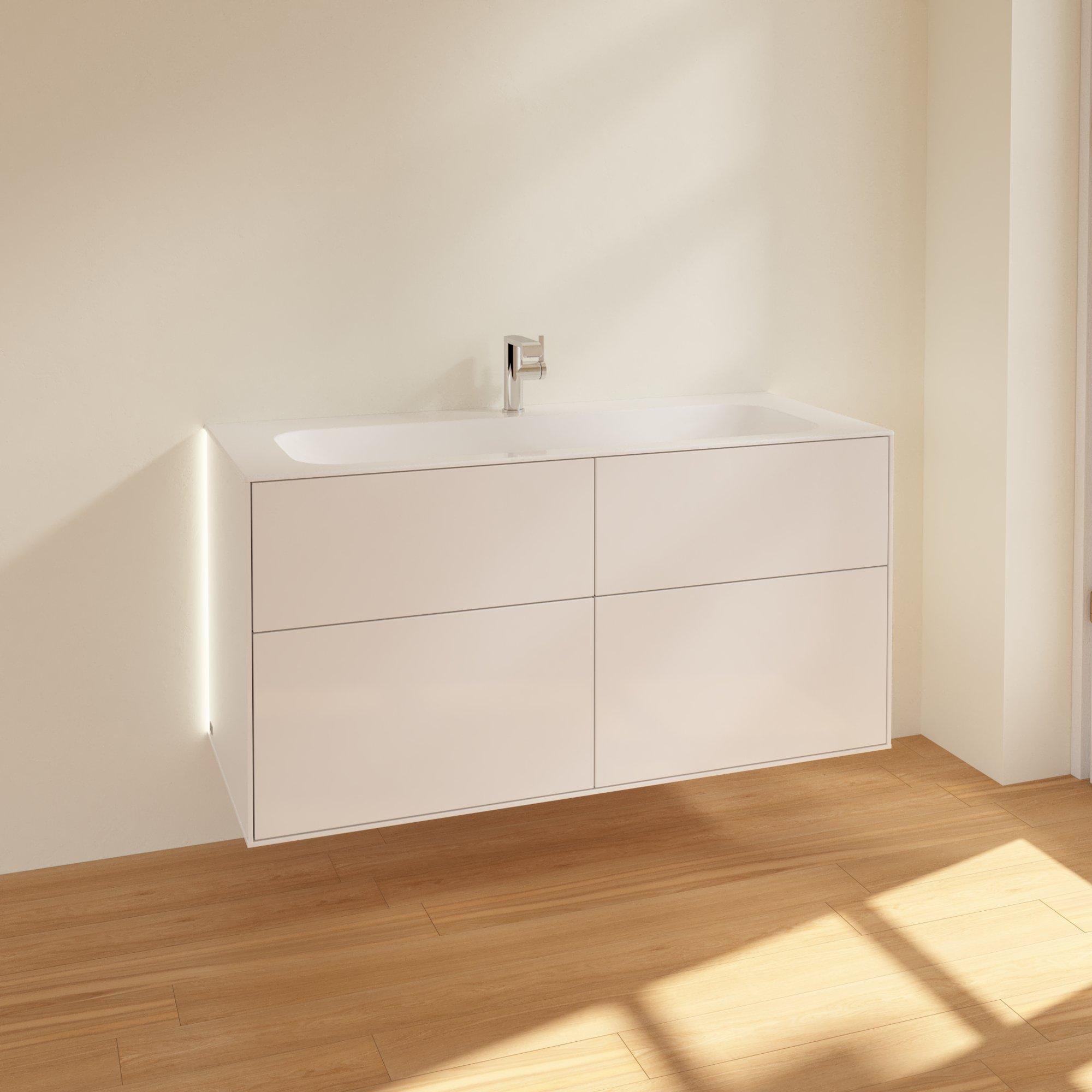Villeroy & Boch Finion Wastafelonderkast - met verlichting - 4 uittrekladen - 1196 x 591 x 498 mm - Glossy White Lacquer - g05000gf - Afbeelding 4