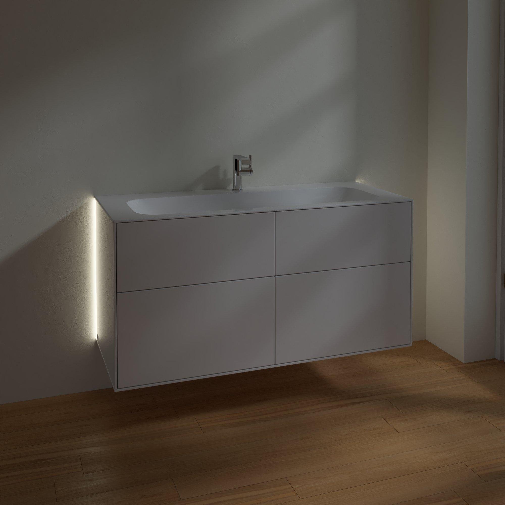 Villeroy & Boch Finion Wastafelonderkast - met verlichting - 4 uittrekladen - 1196 x 591 x 498 mm - Glossy White Lacquer - g05000gf - Afbeelding 6